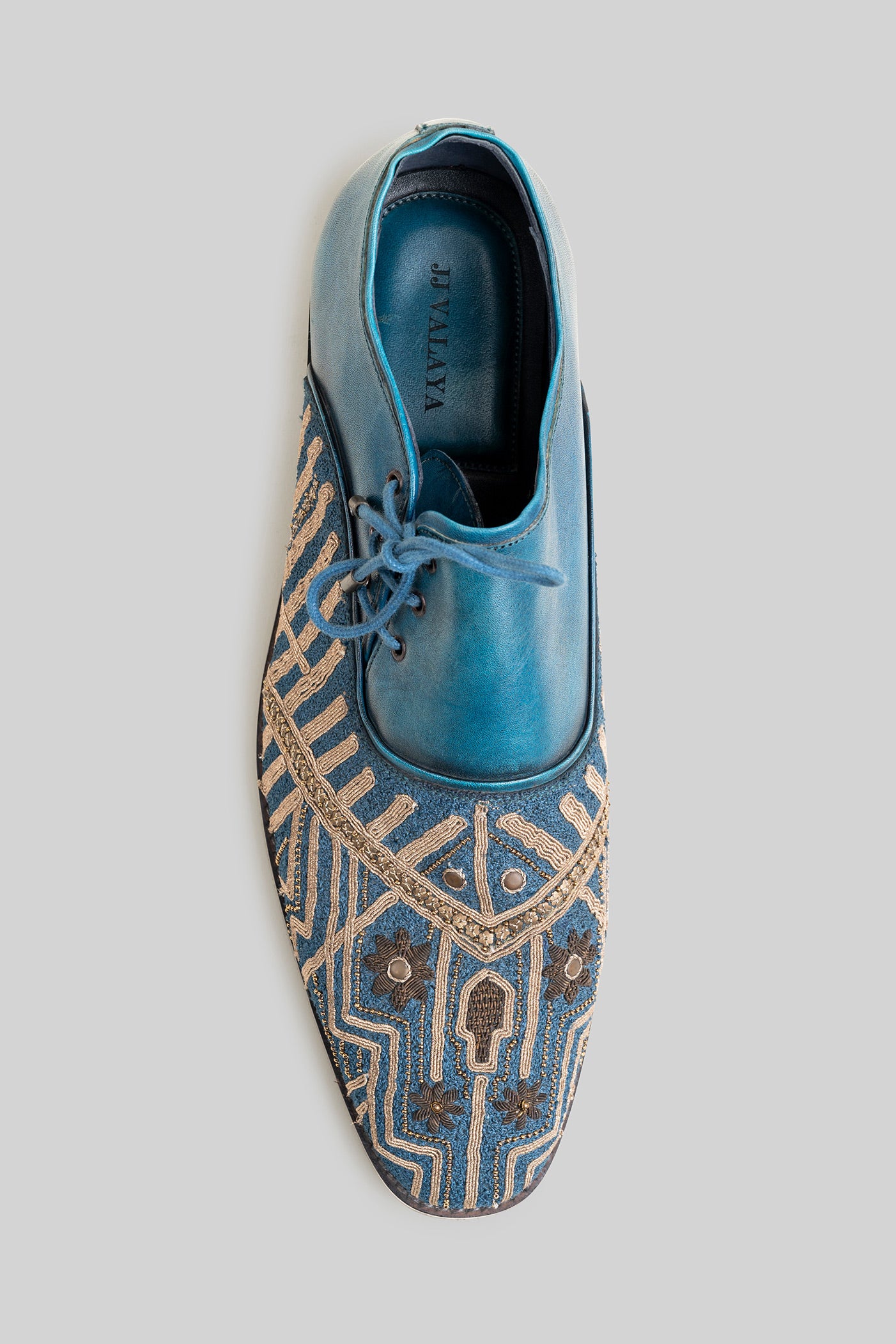 Prusian Blue Lace - Up Shoes