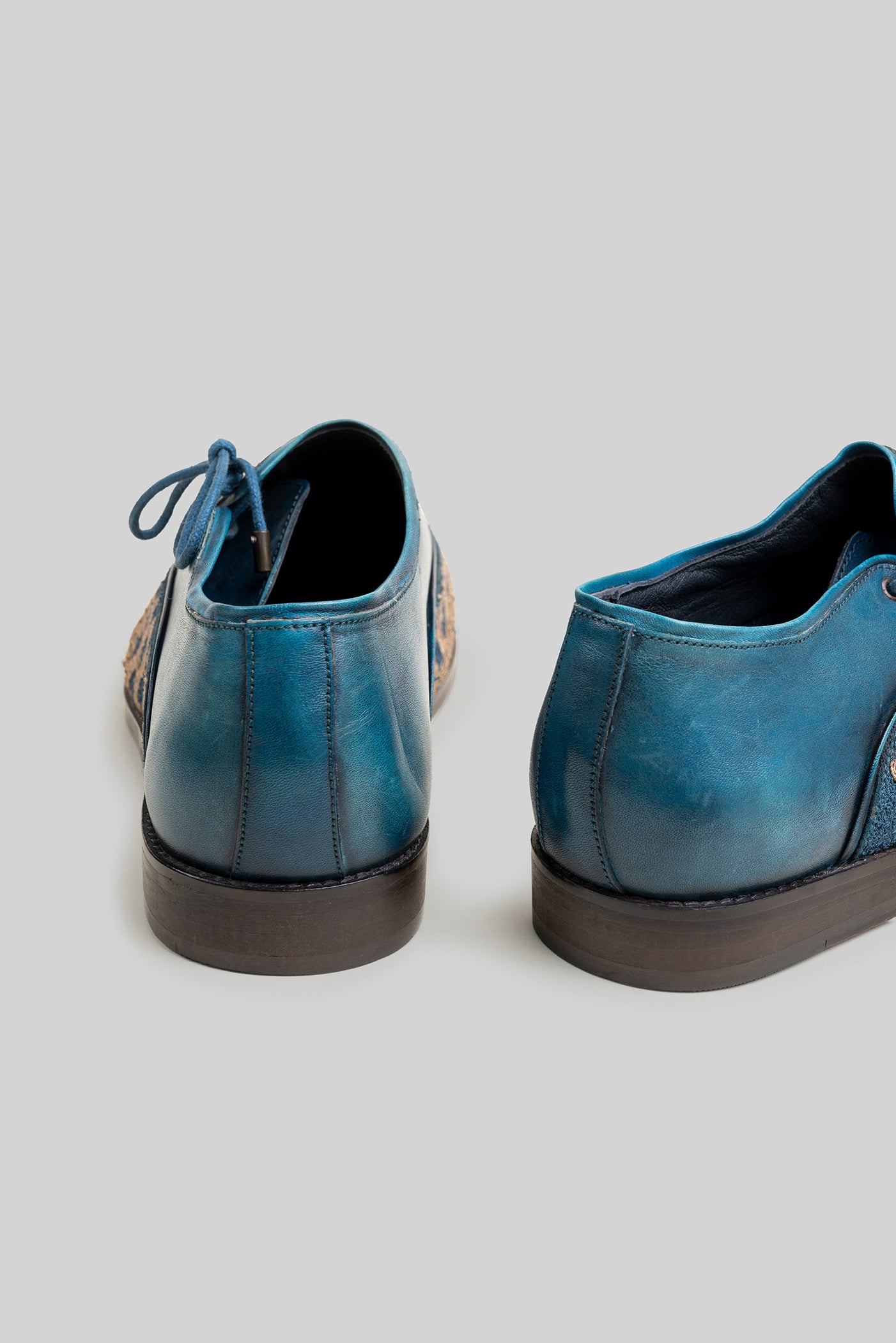 Prusian Blue Lace - Up Shoes