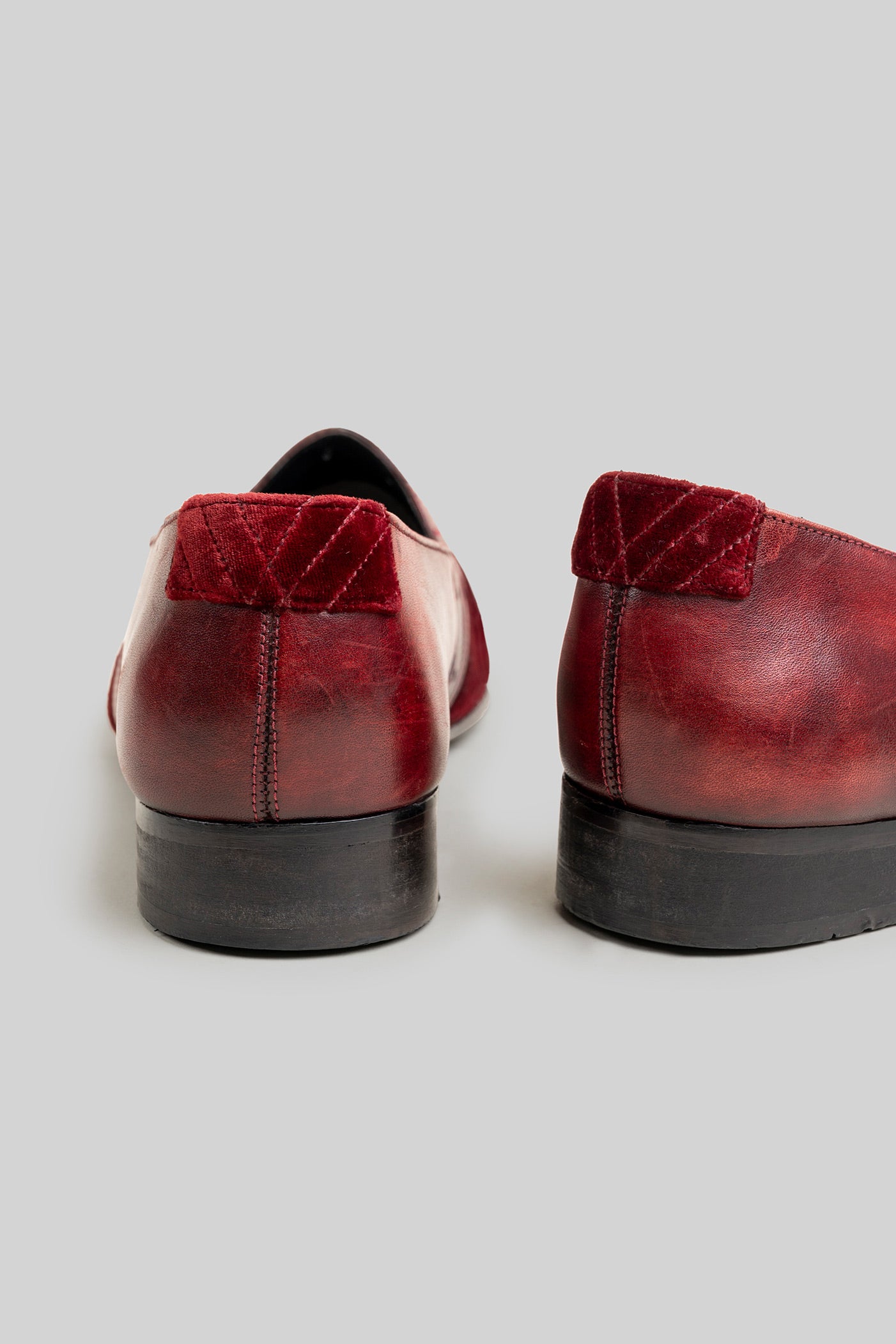 Royal Red Embroidered Loafers