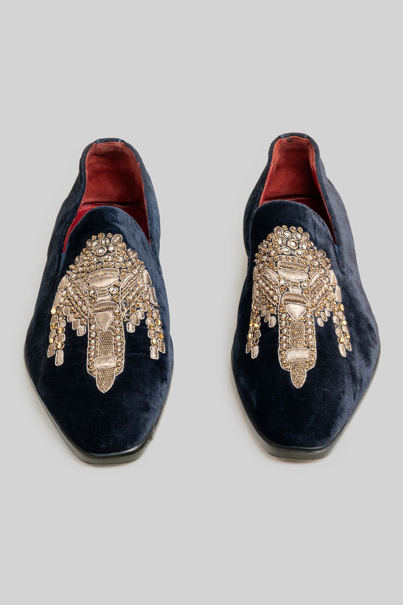 Midnight Blue Velvet Loafers