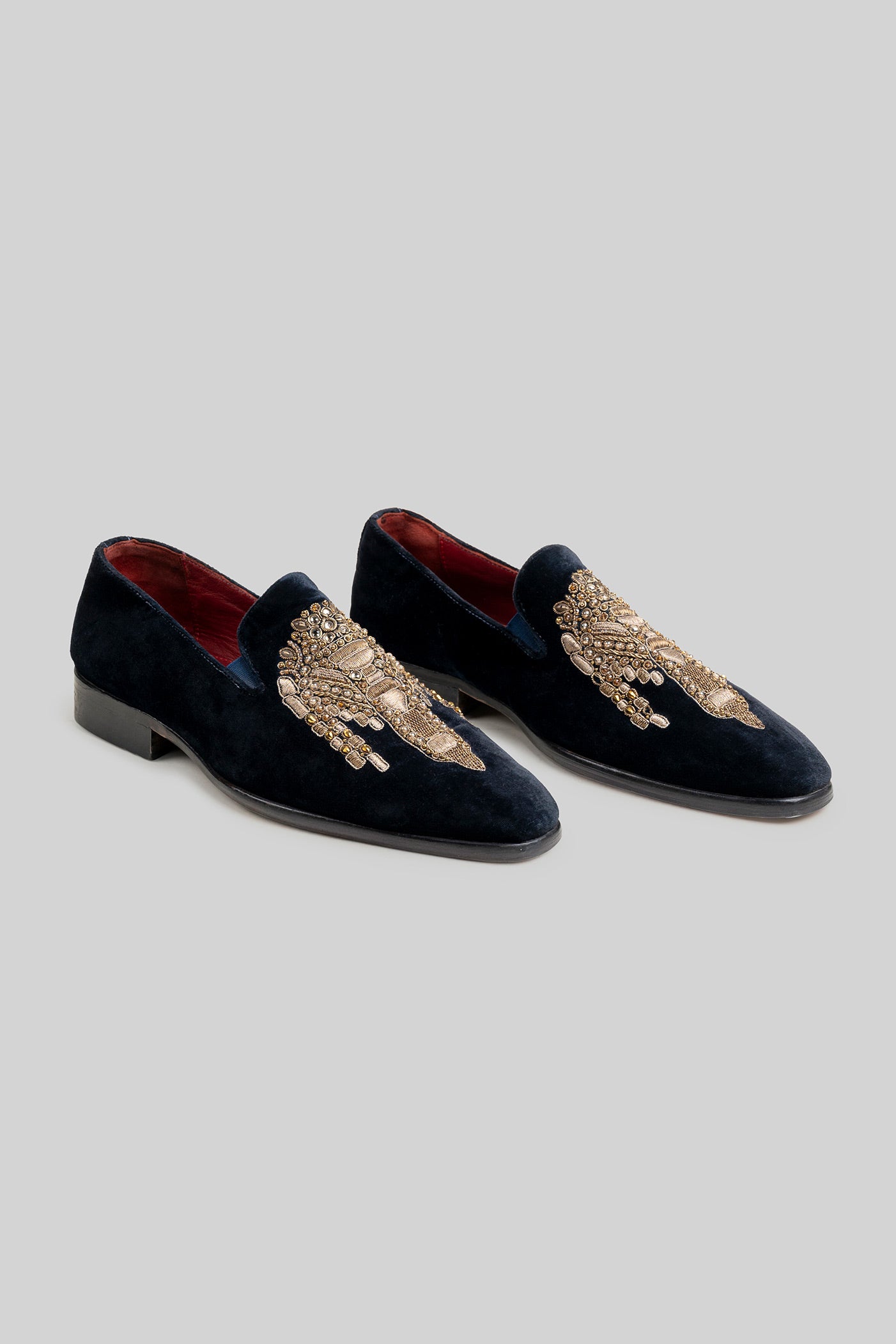 Midnight Blue Velvet Loafers