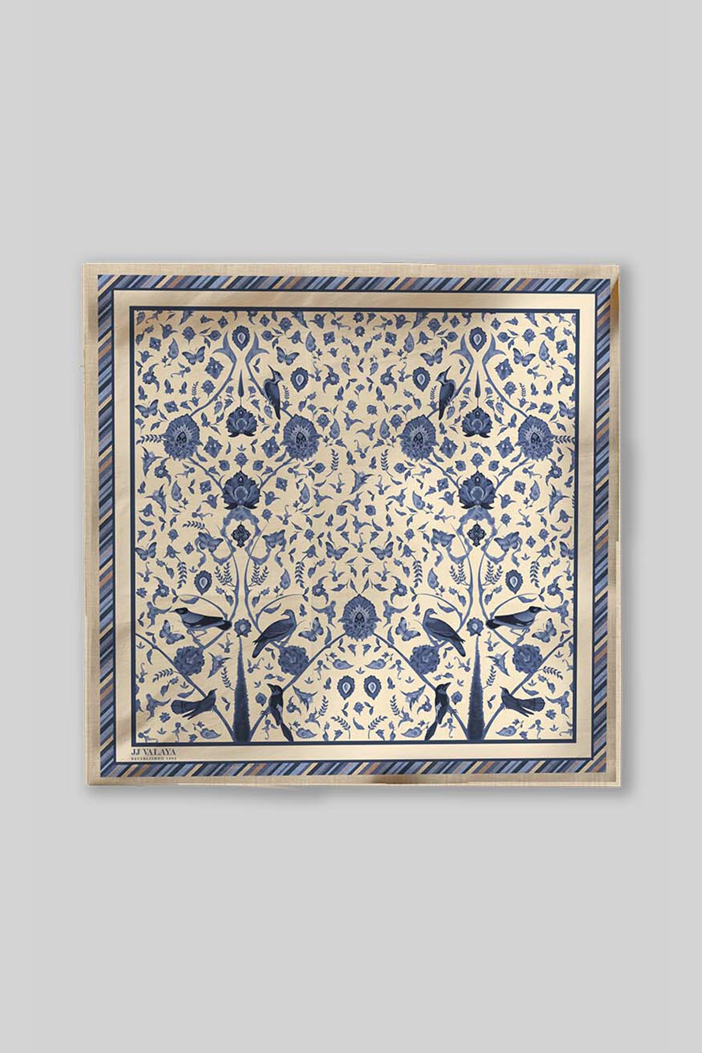 Ivory - Blue Pocket Square