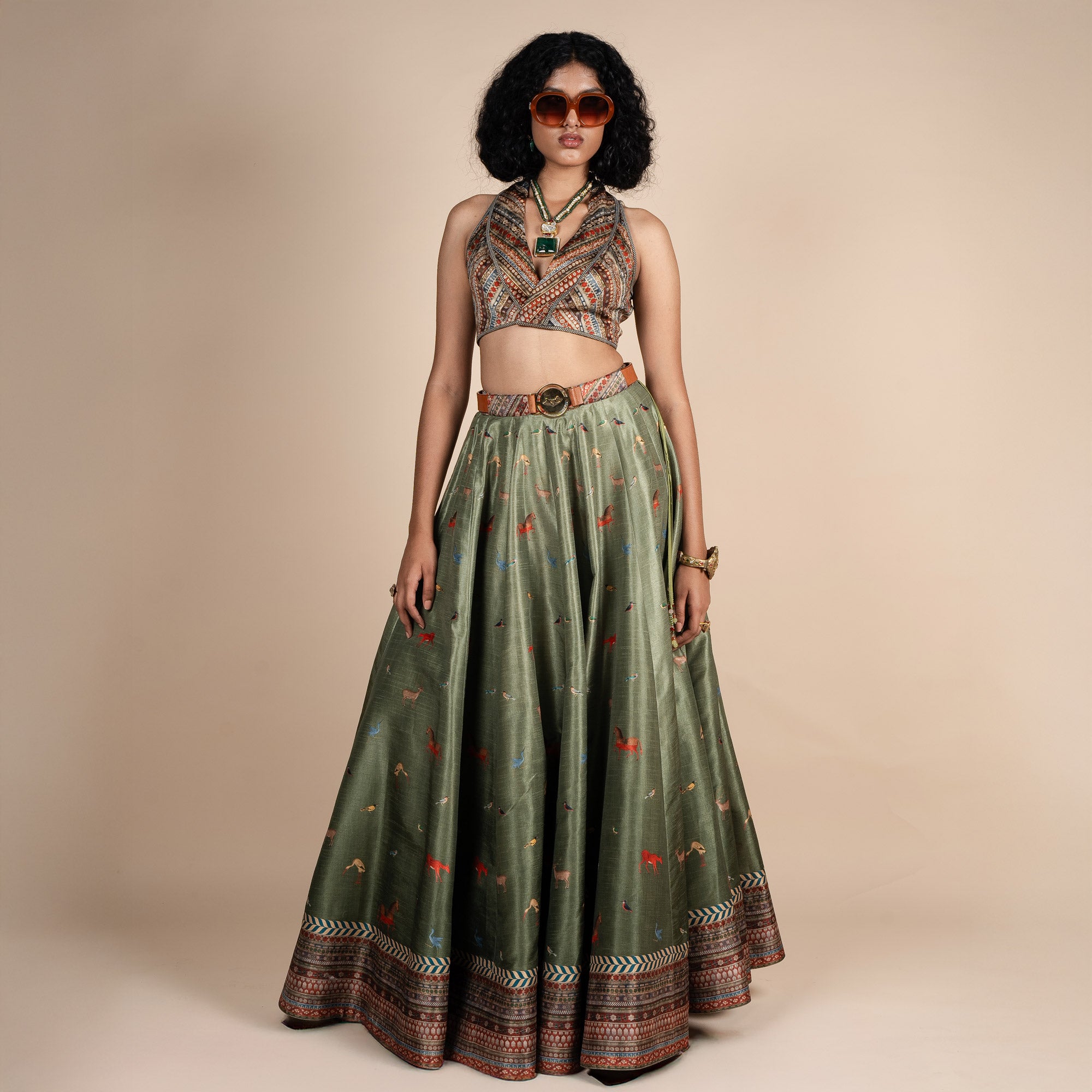 Sage Green Skirt Set | PANJ