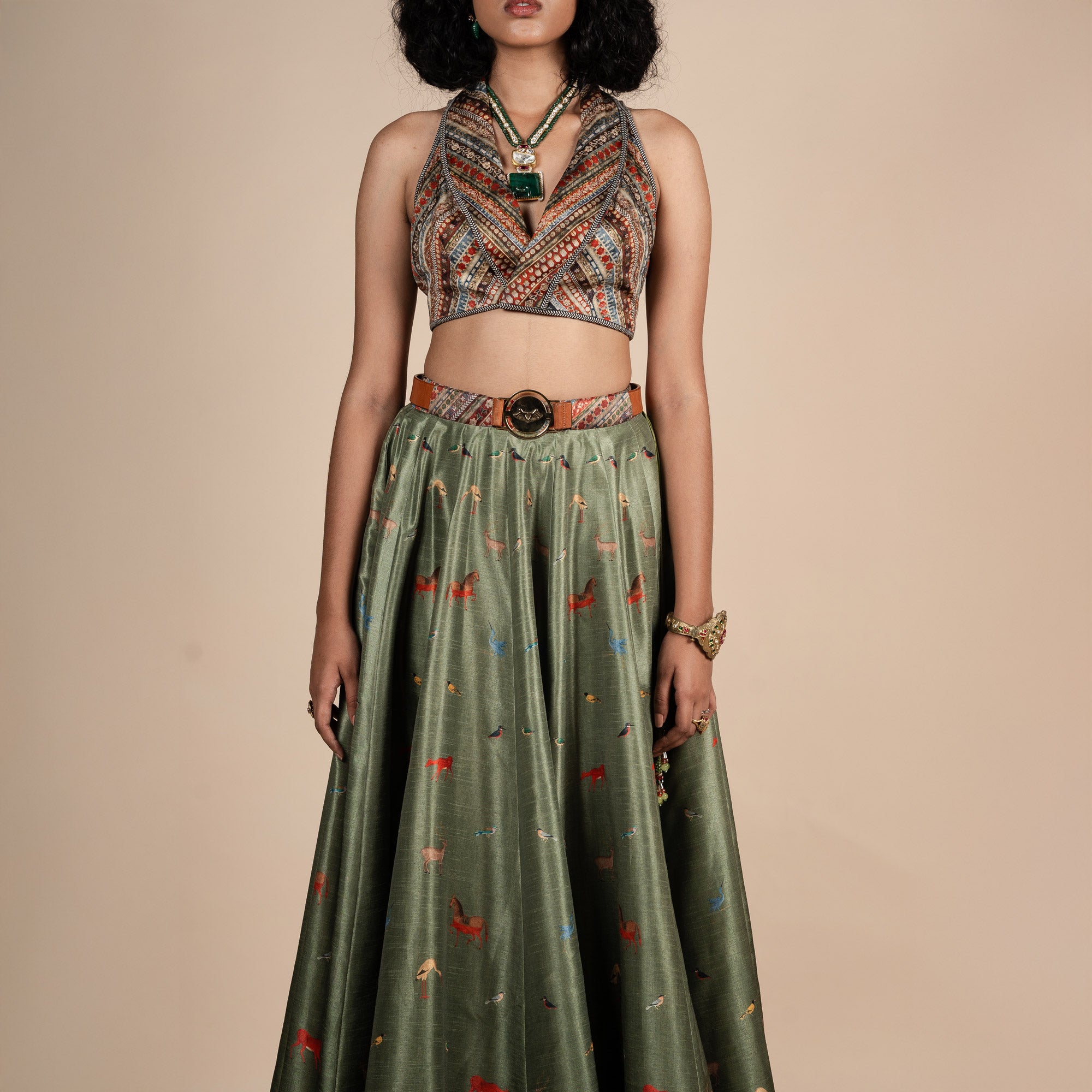 Sage Green Skirt Set | PANJ