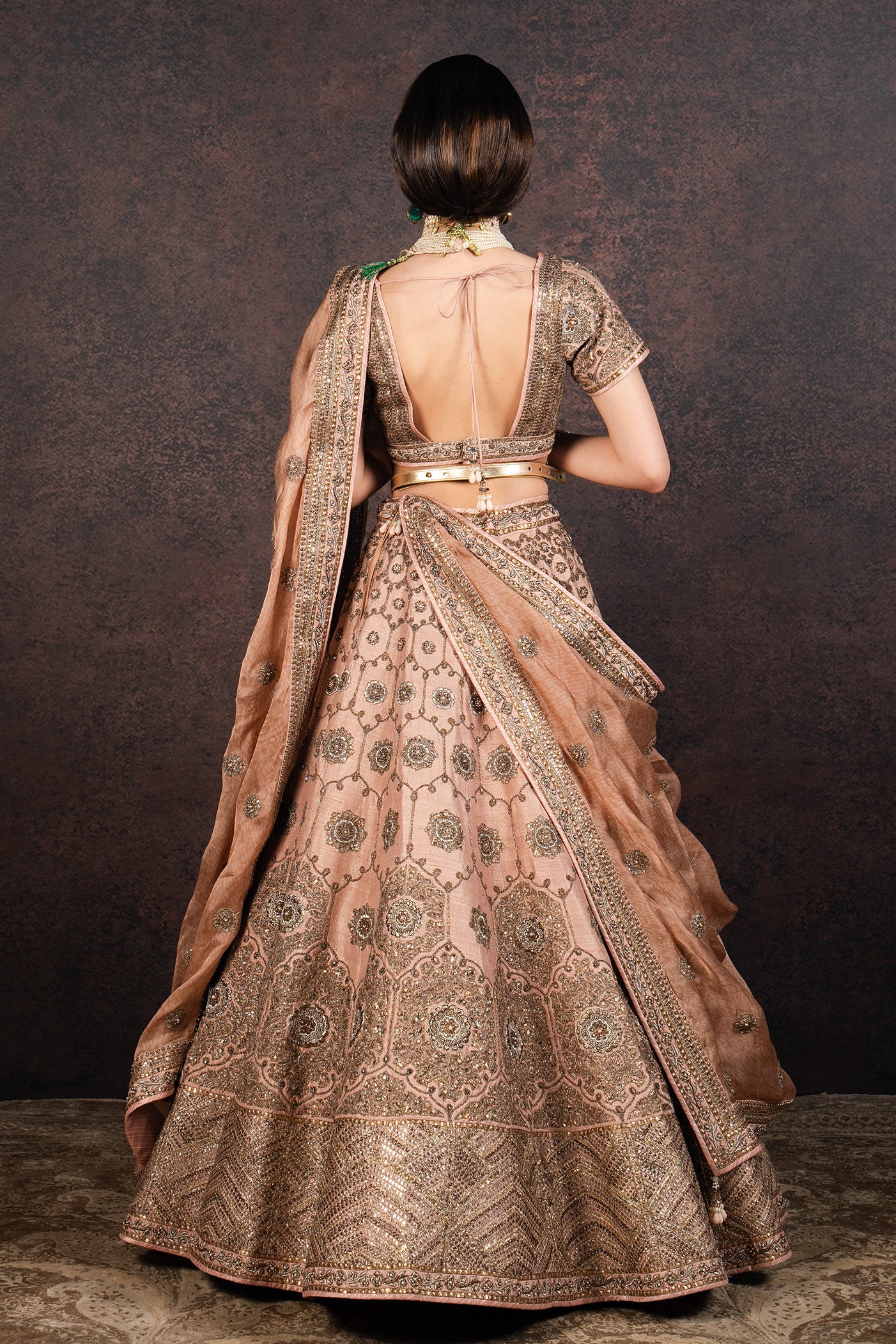 Salmon Nude Lehenga Set | MURAQQA