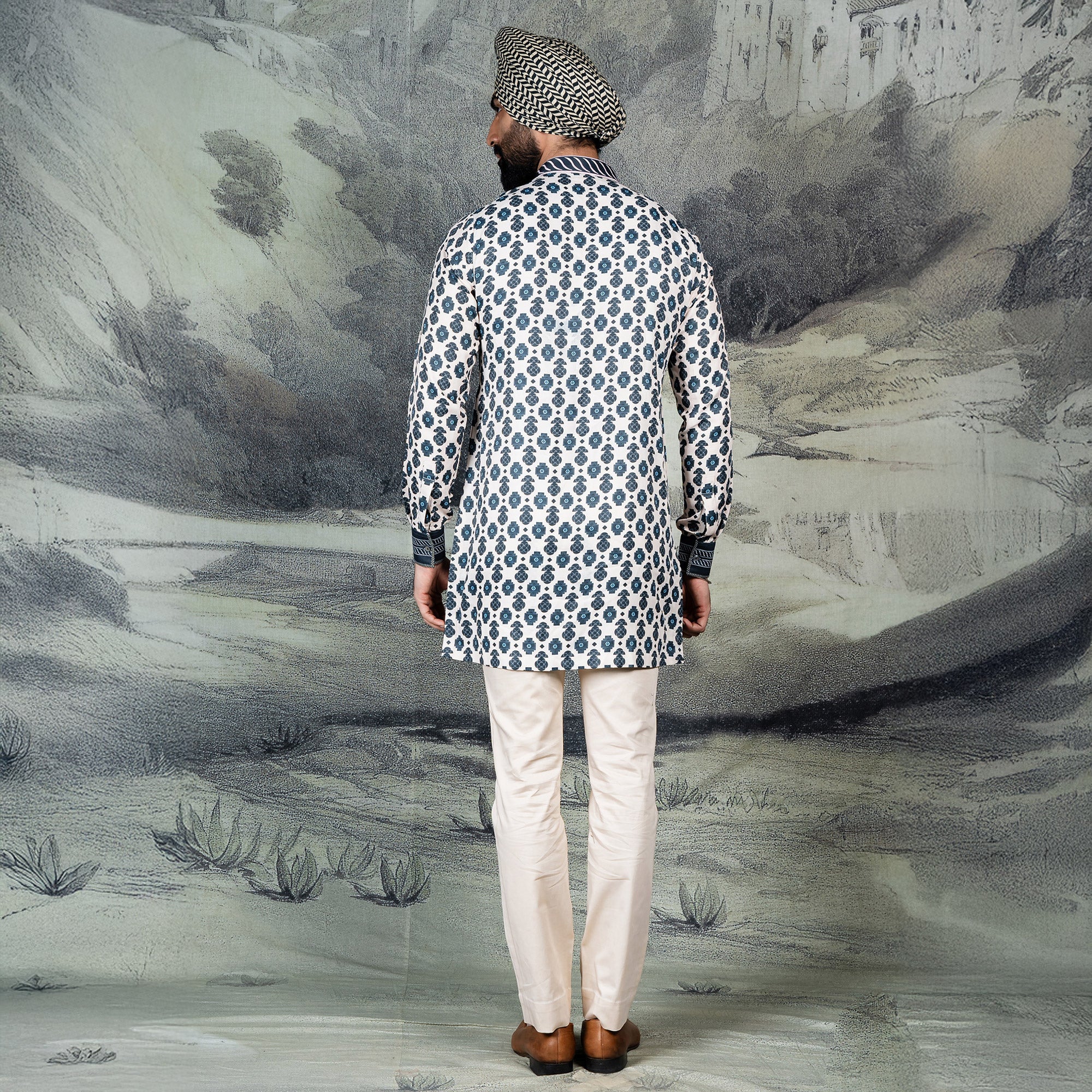 Sky Blue - Ivory Kurta | CHAR
