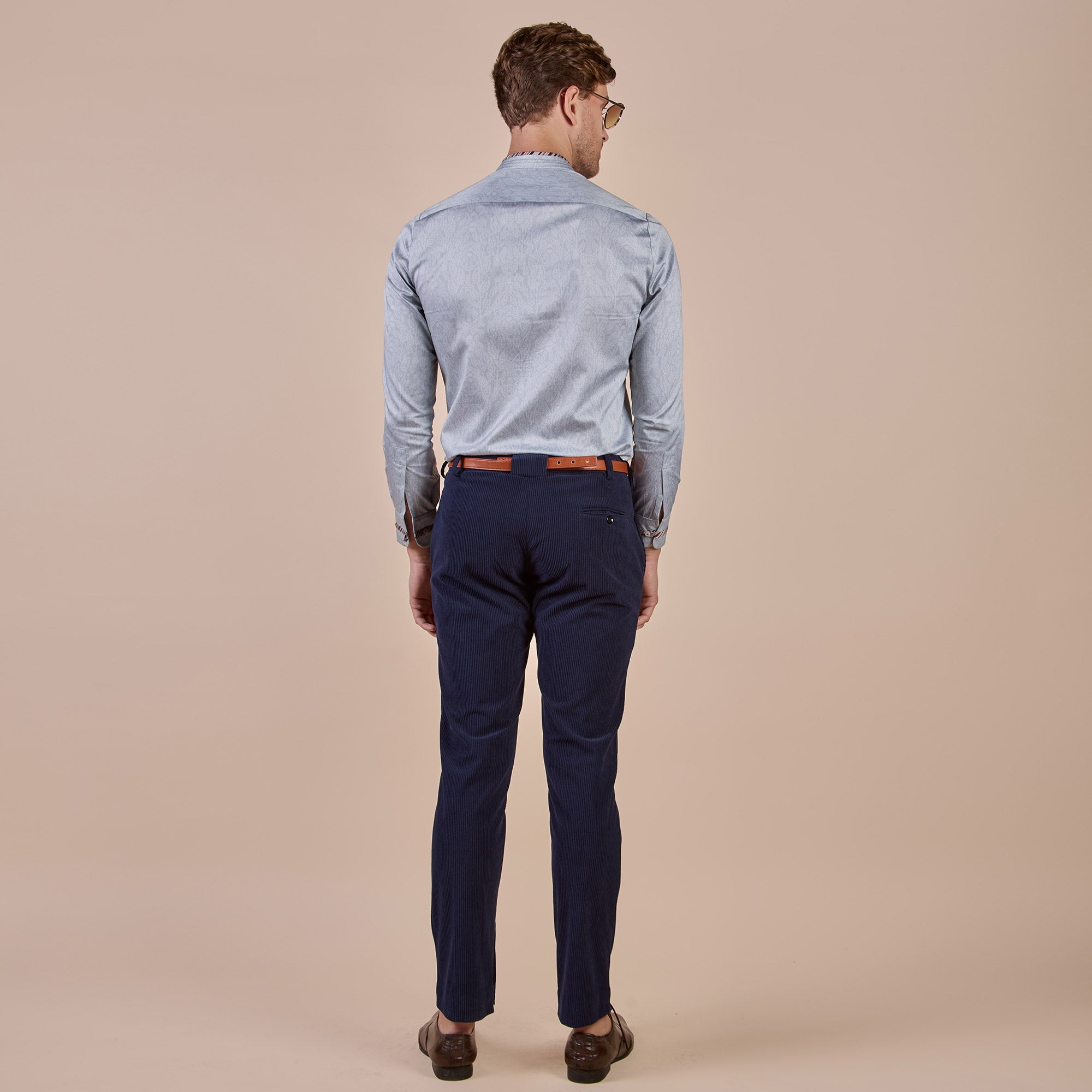 Sky Blue Tonal Print Shirt | CHHĒ