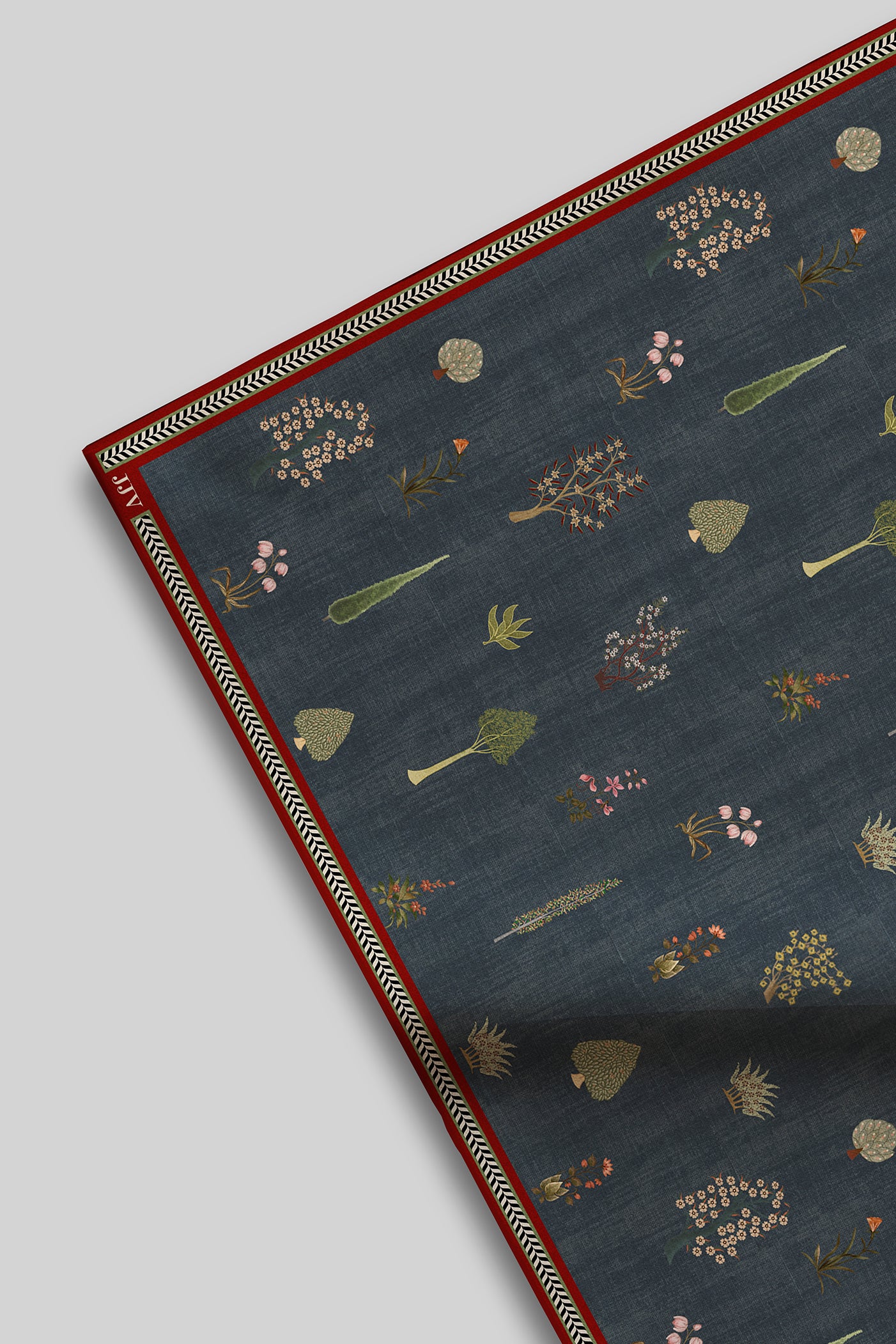 Slate Blue Printed Pocket Square