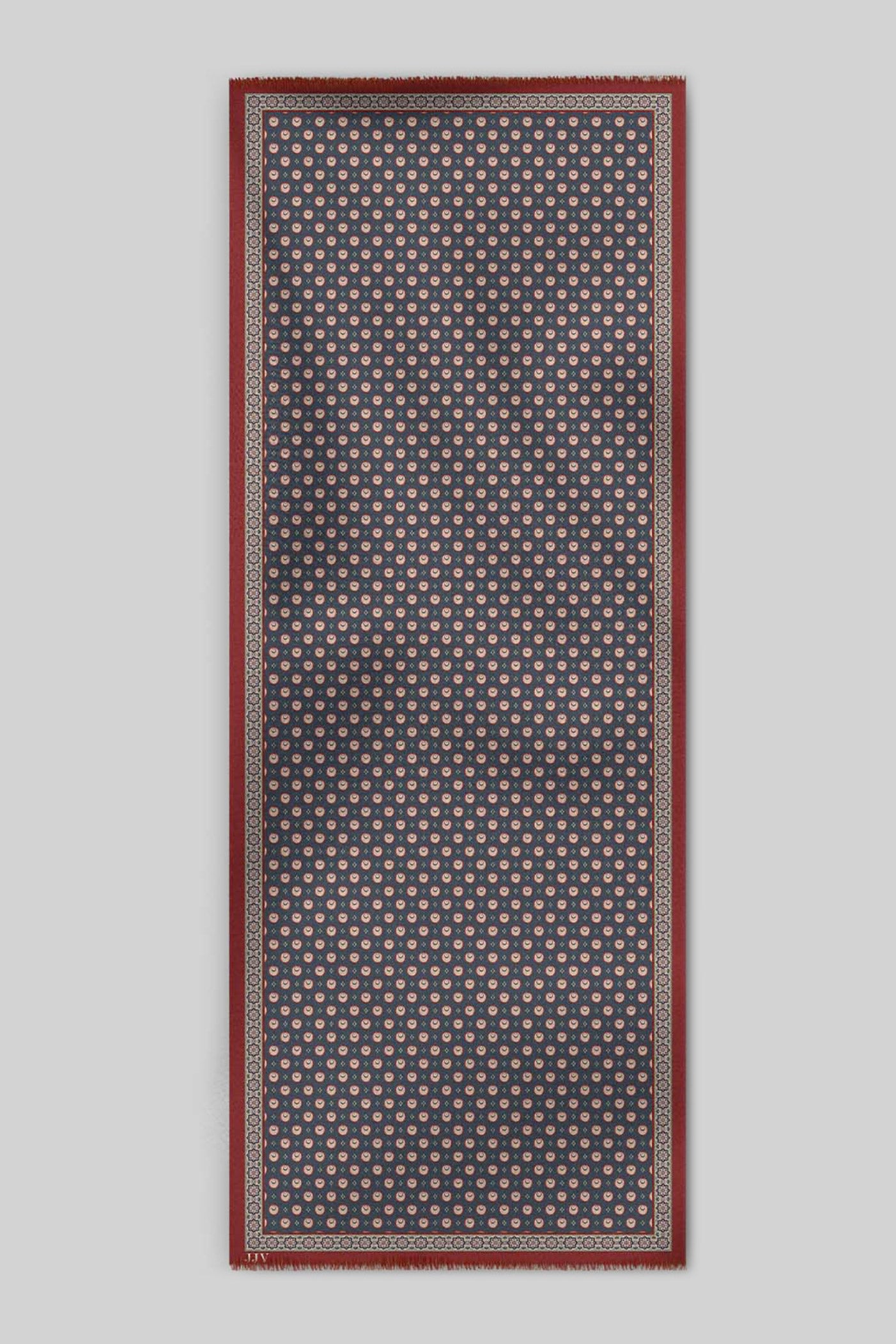 Slate Blue Printed Woollen Scarf
