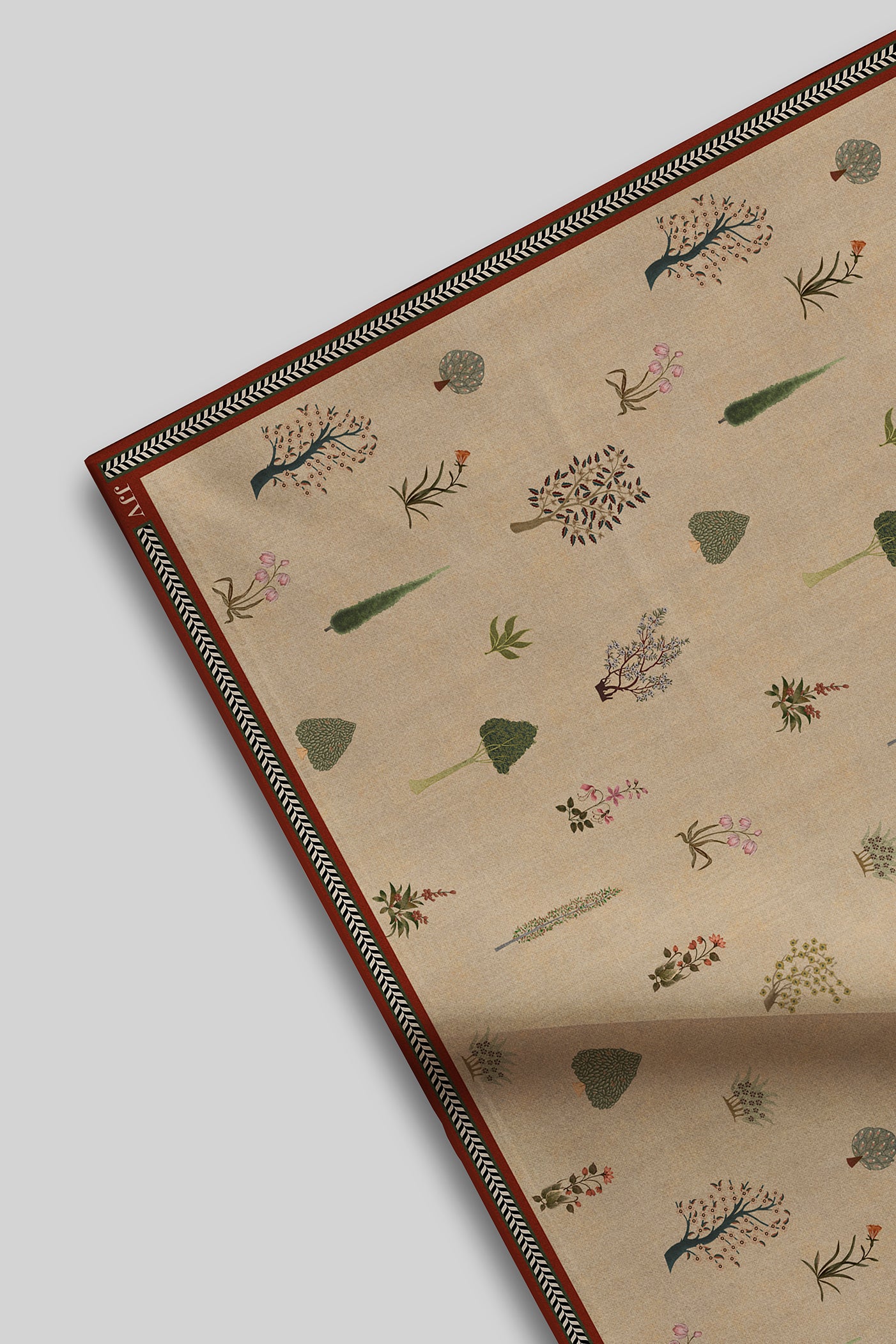 Soft Beige Printed Pocket Square