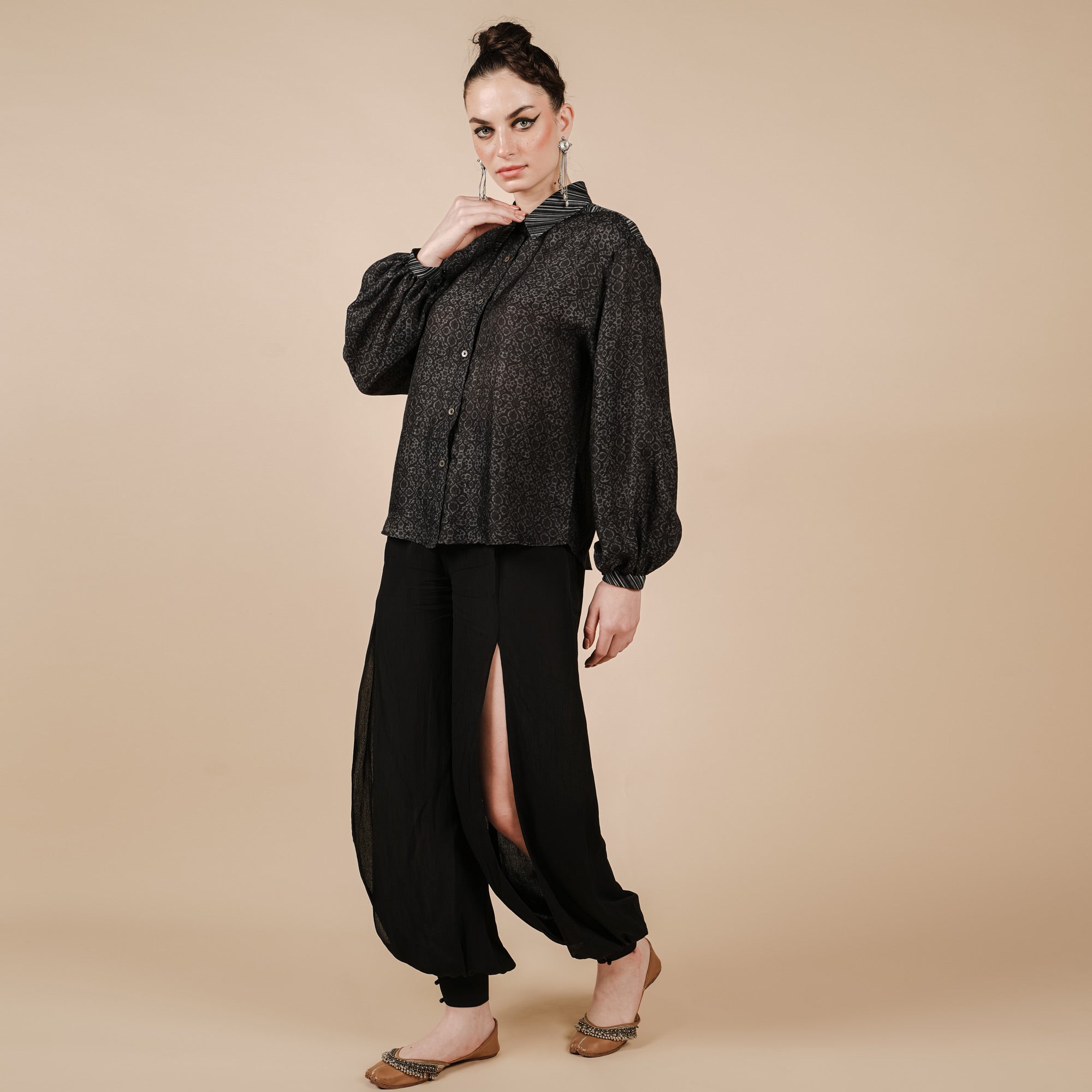 Soft Black Long Top | CHAR
