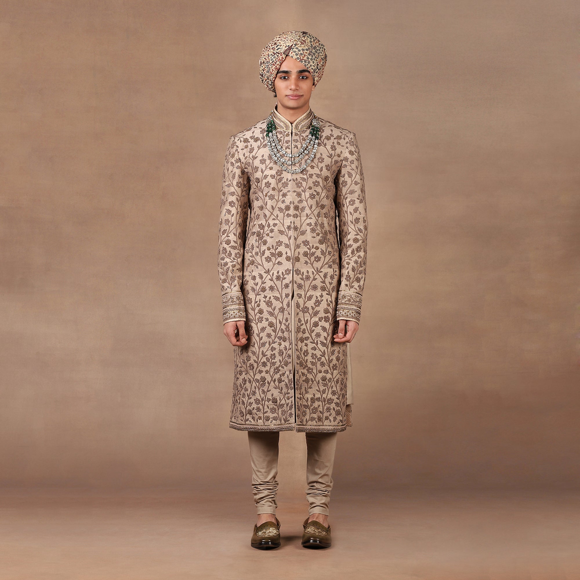Soft Antique Brown Sherwani Set | MURAQQA