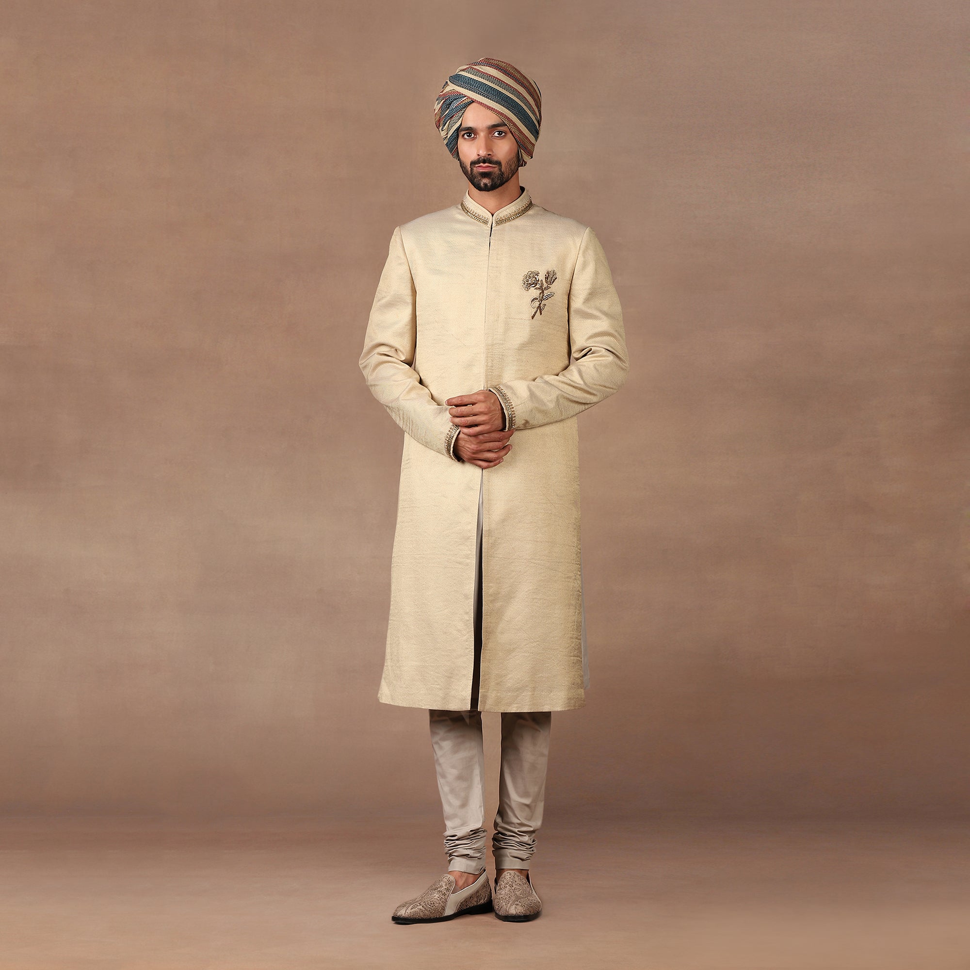 Soft Beige Sherwani Set | MURAQQA