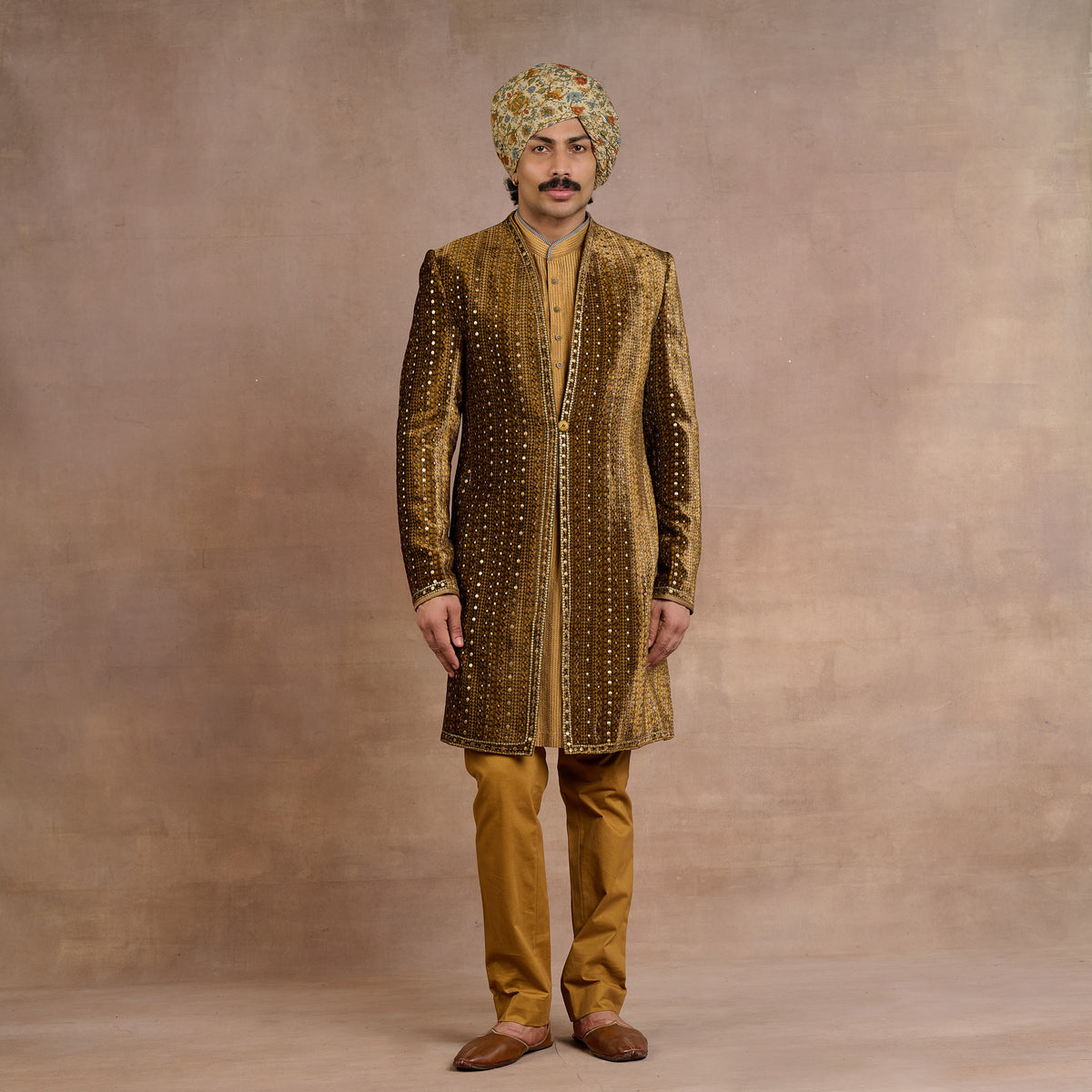 Soft Beige Sherwani Set | Siddi