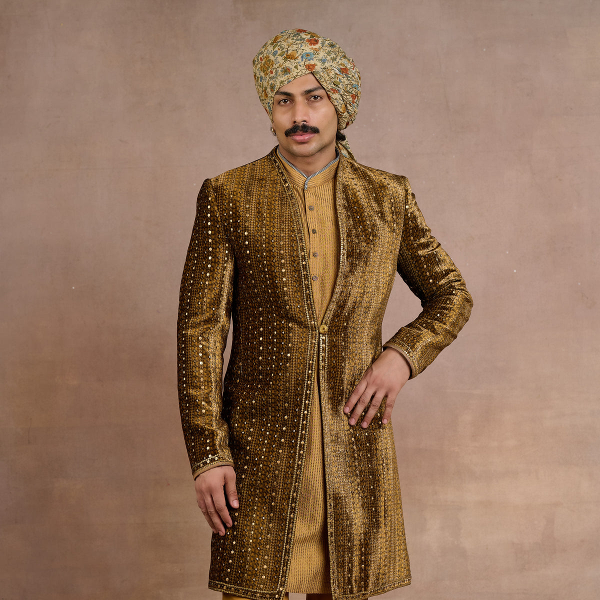 Soft Beige Sherwani Set | Siddi
