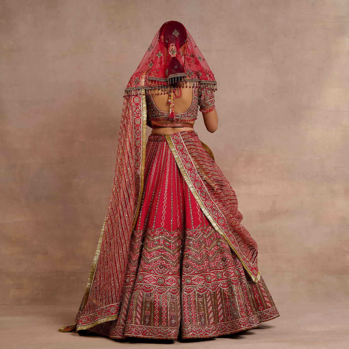 Vermilion Red Veil | Siddi