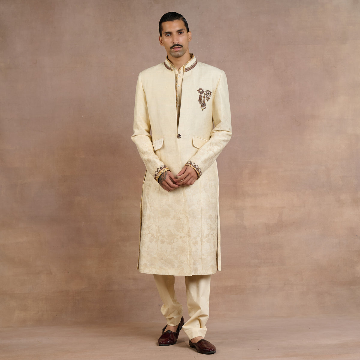 Pearl Ivory Sherwani Set | Siddi
