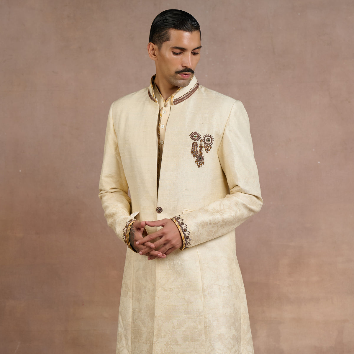 Pearl Ivory Sherwani Set | Siddi