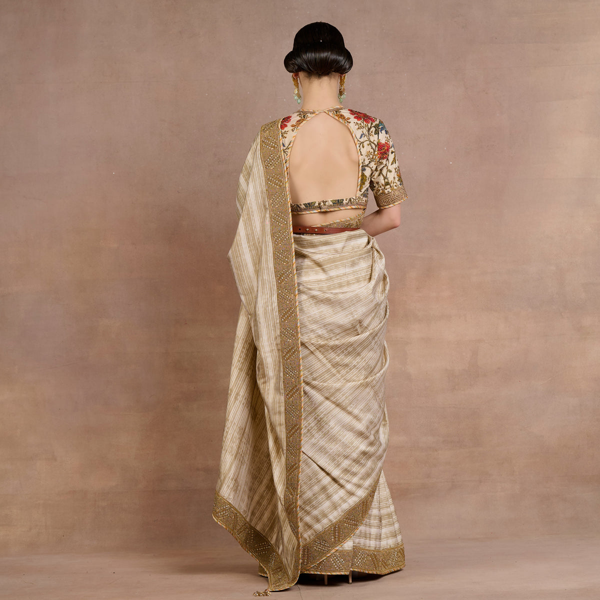 Ivory Taupe Saree Set | Siddi