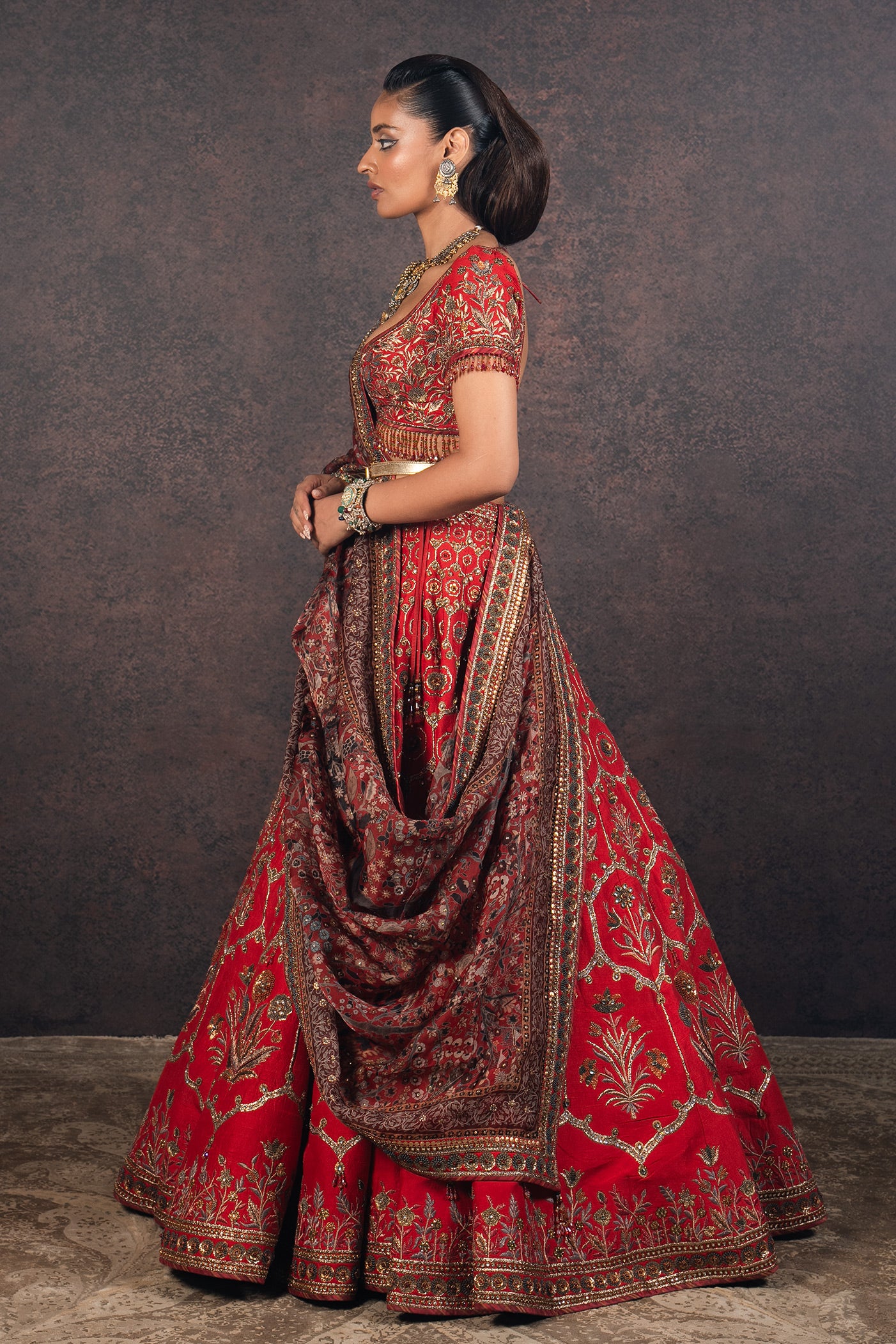 Tomato Red Lehenga Set | MURAQQA