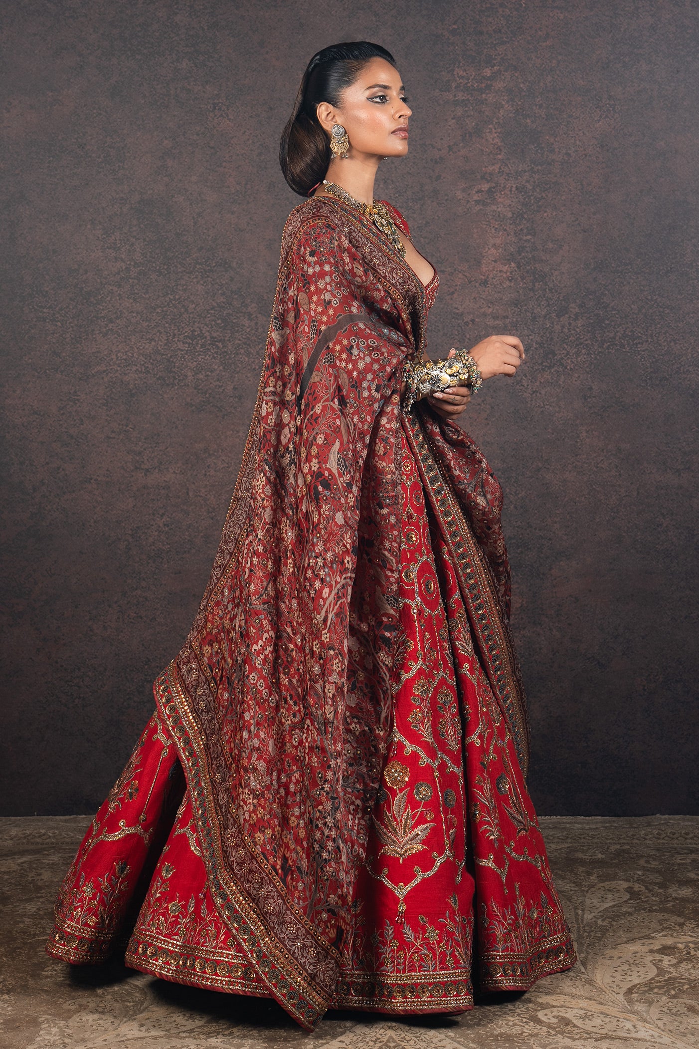 Tomato Red Lehenga Set | MURAQQA