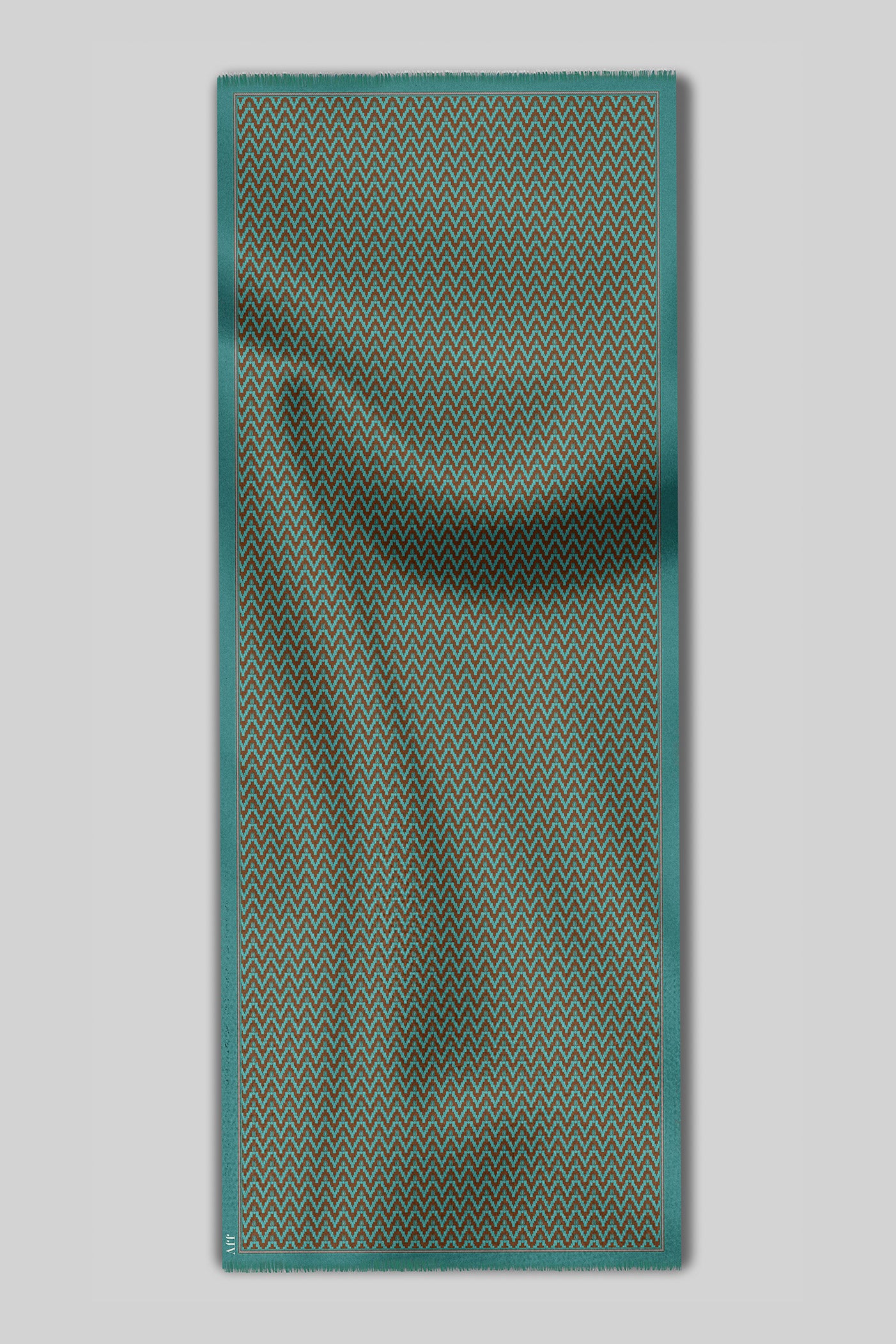 Turquoise Blue Printed Scarf