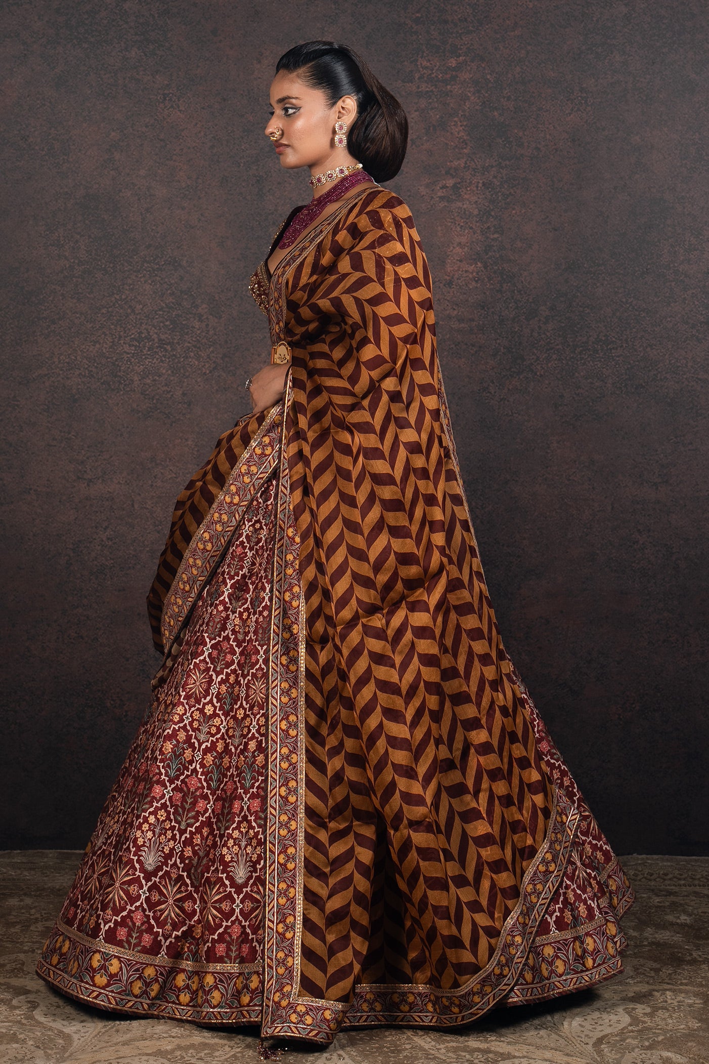 Vintage Maroon Skirt Set | MURAQQA