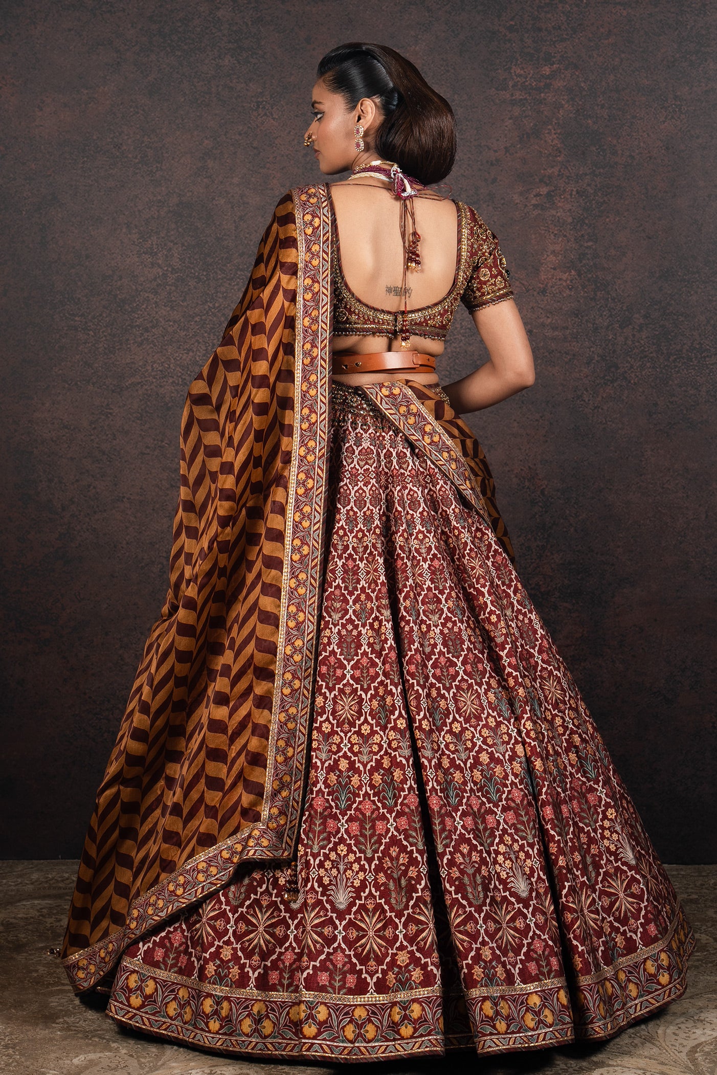 Vintage Maroon Skirt Set | MURAQQA