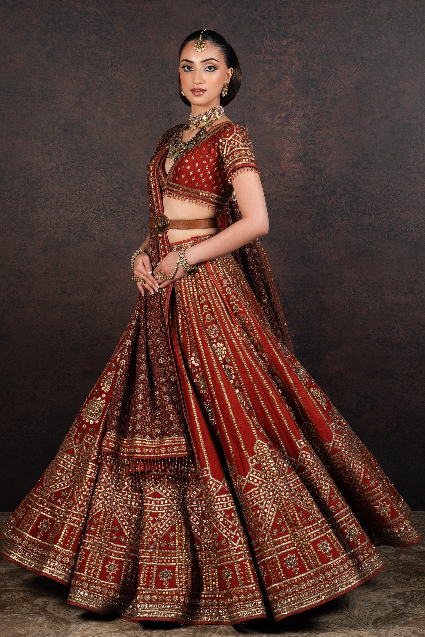 Warm Rust Lehenga Set | MURAQQA