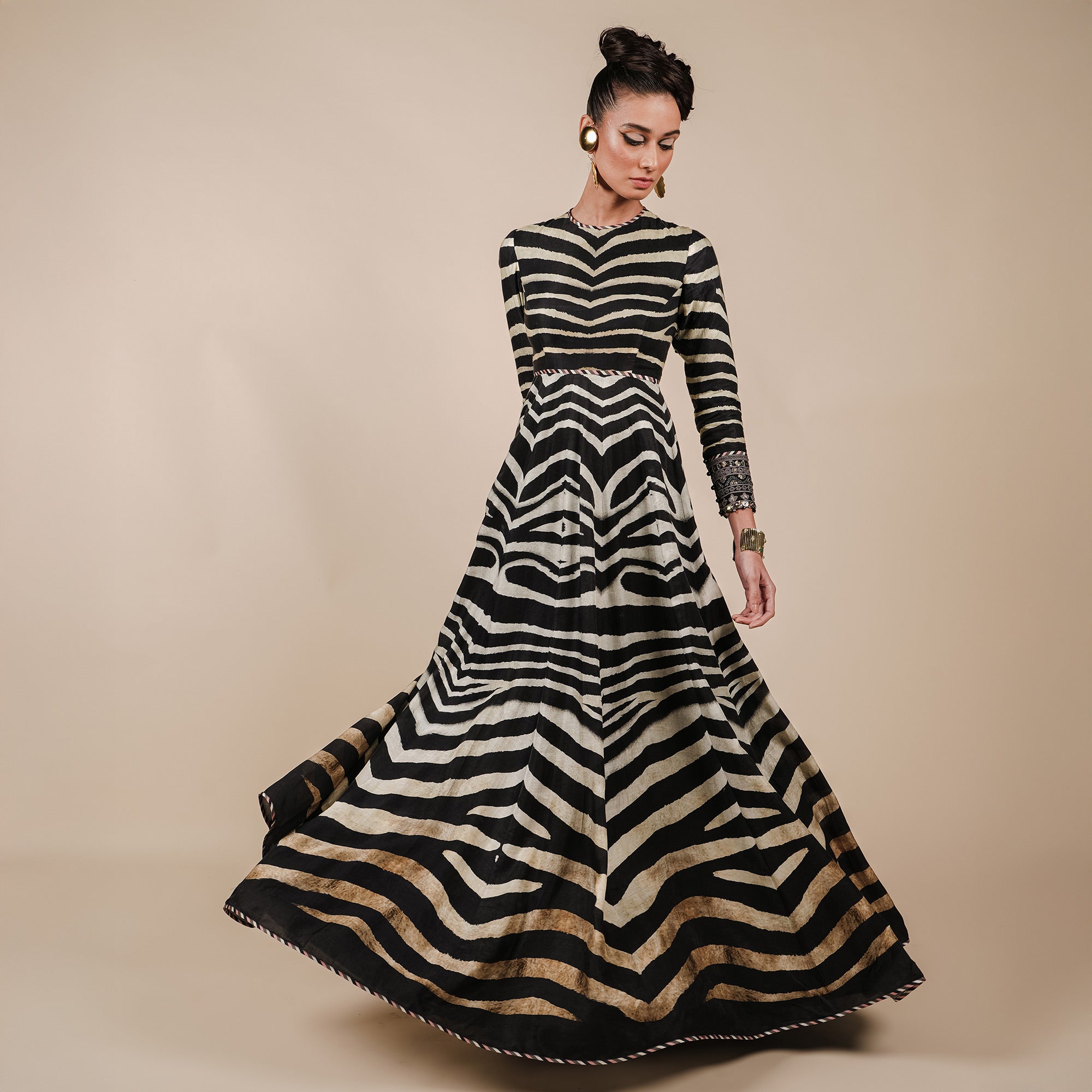 Zebra Print Anarkali | CHAR