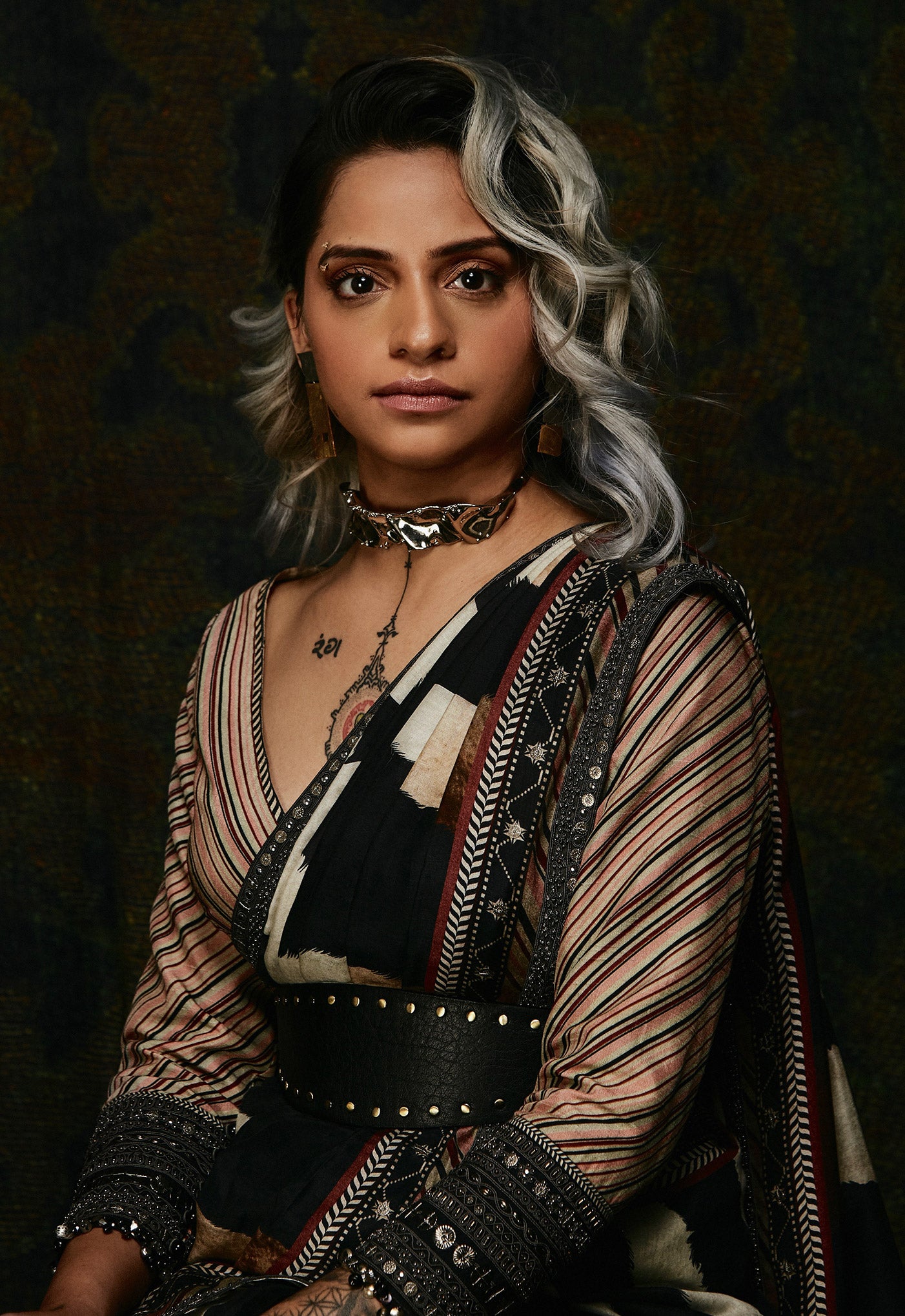 Zebra Print Saree Set | CHAR
