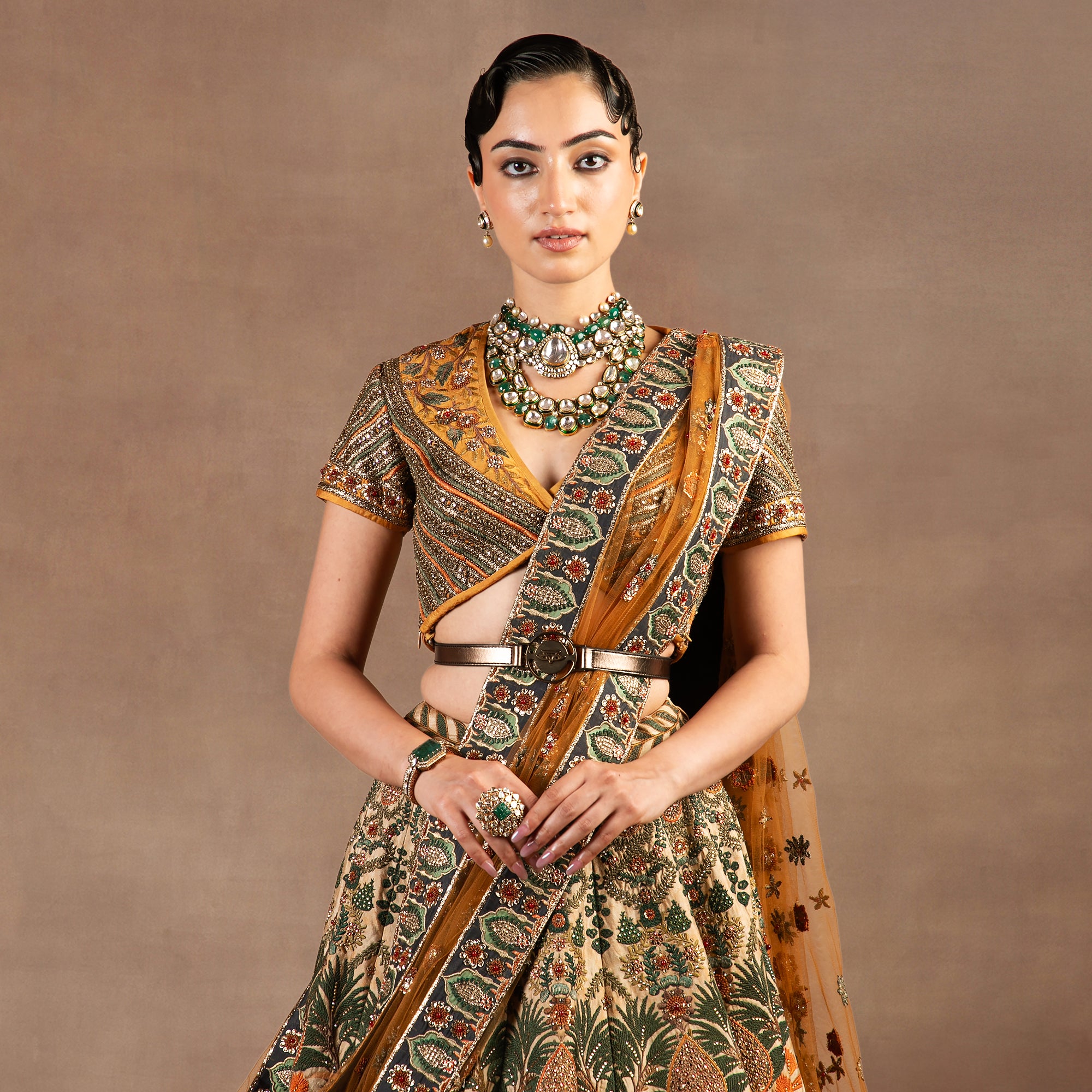 Amber Orange Lehenga Set | EAST