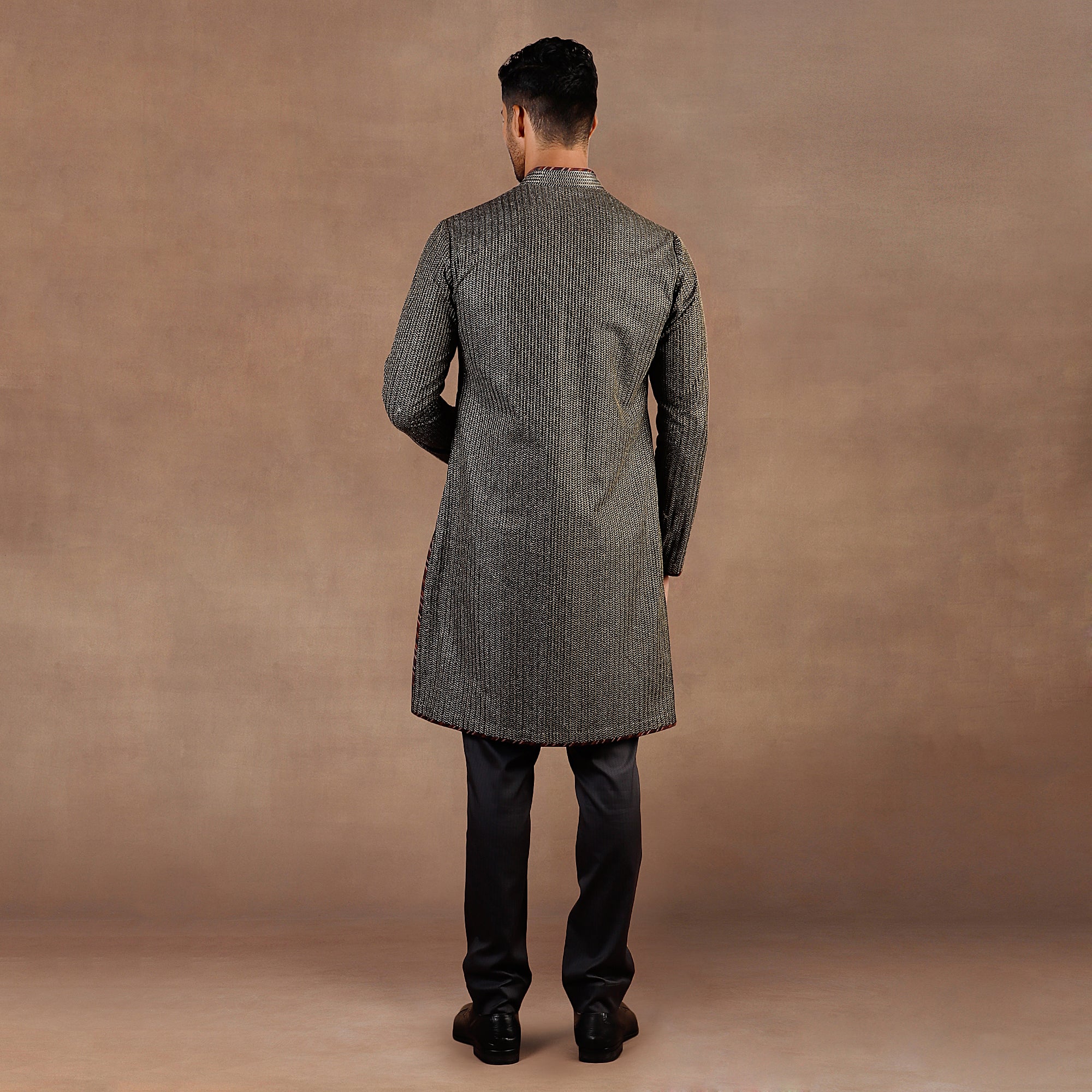 Antique Silver - Black Kurta Set | EAST