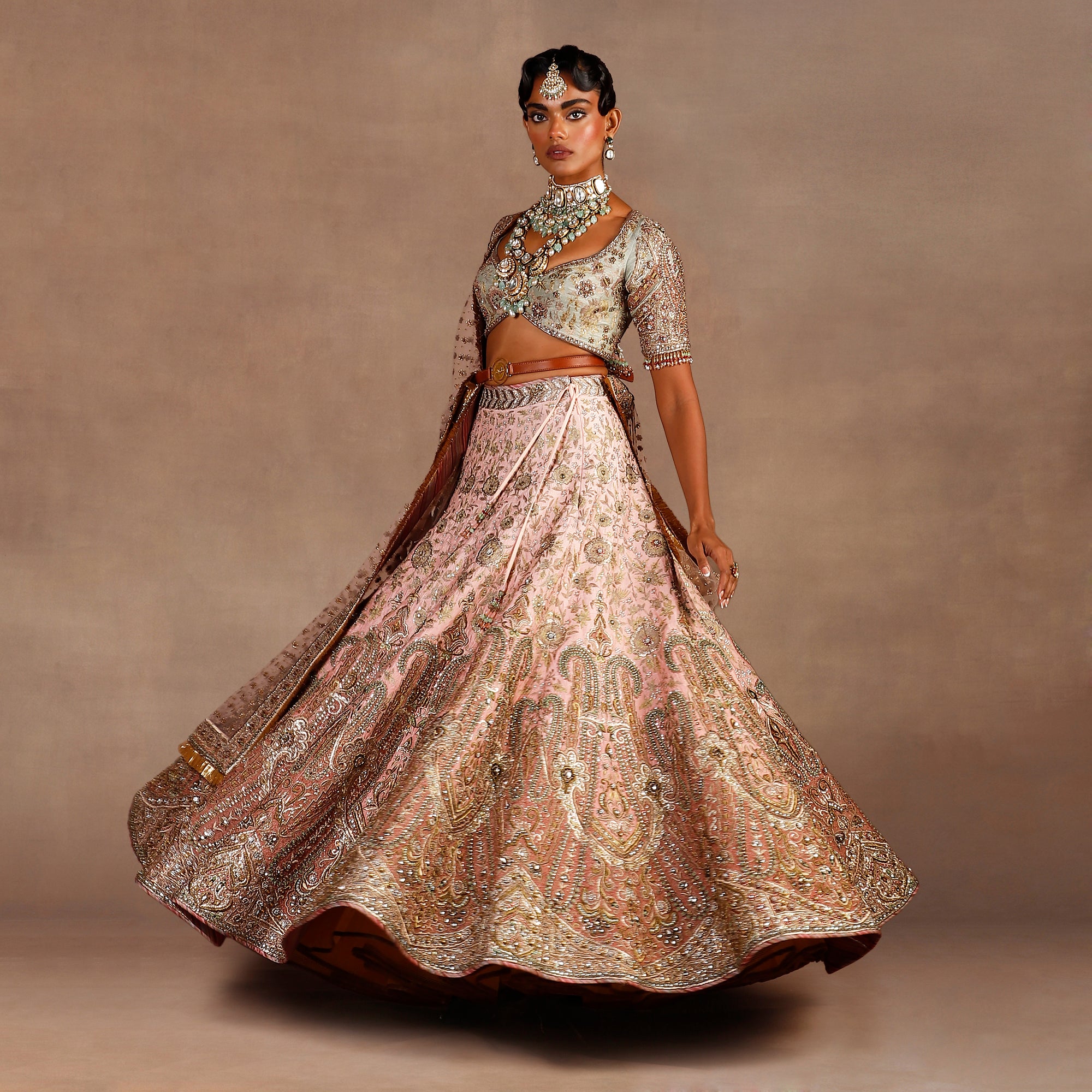 Baby Pink Ombre Lehenga Set | EAST