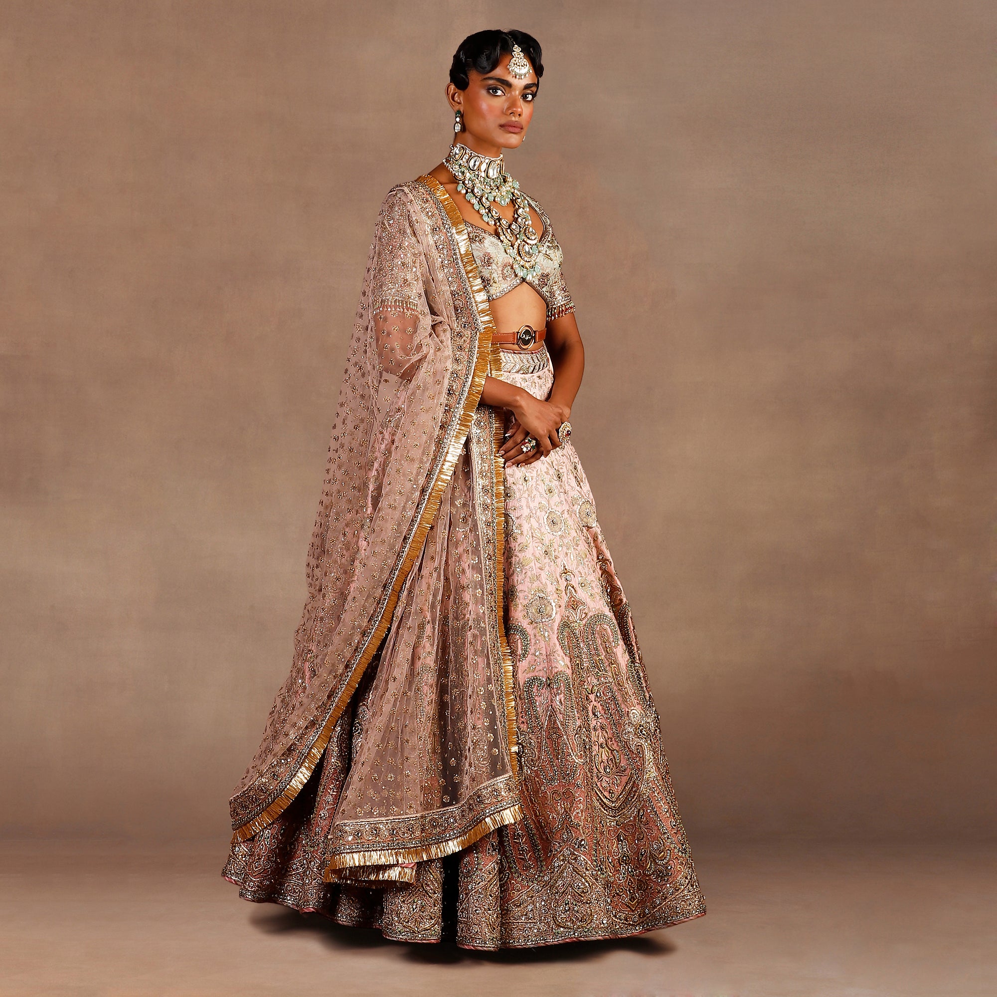 Baby Pink Ombre Lehenga Set | EAST