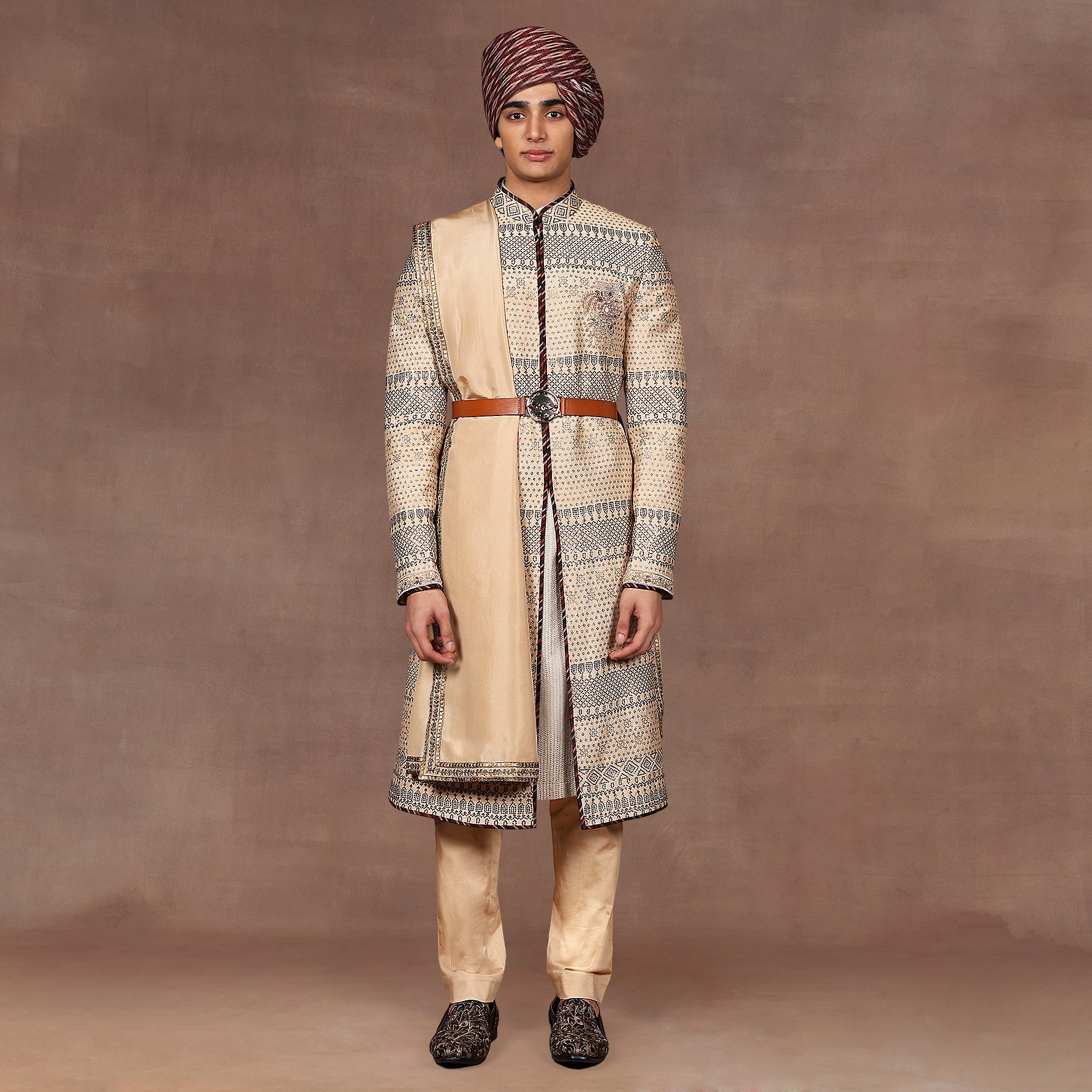 Beige Gold Stole | EAST