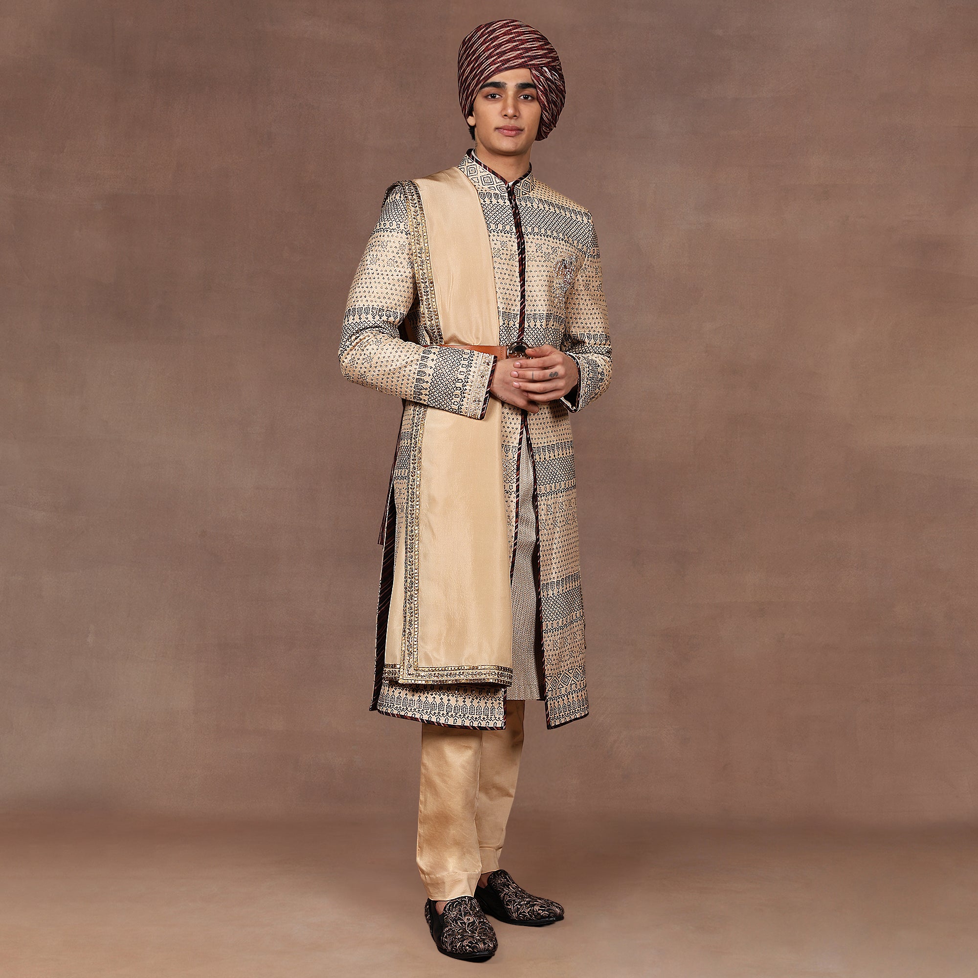 Beige Gold Stole | EAST