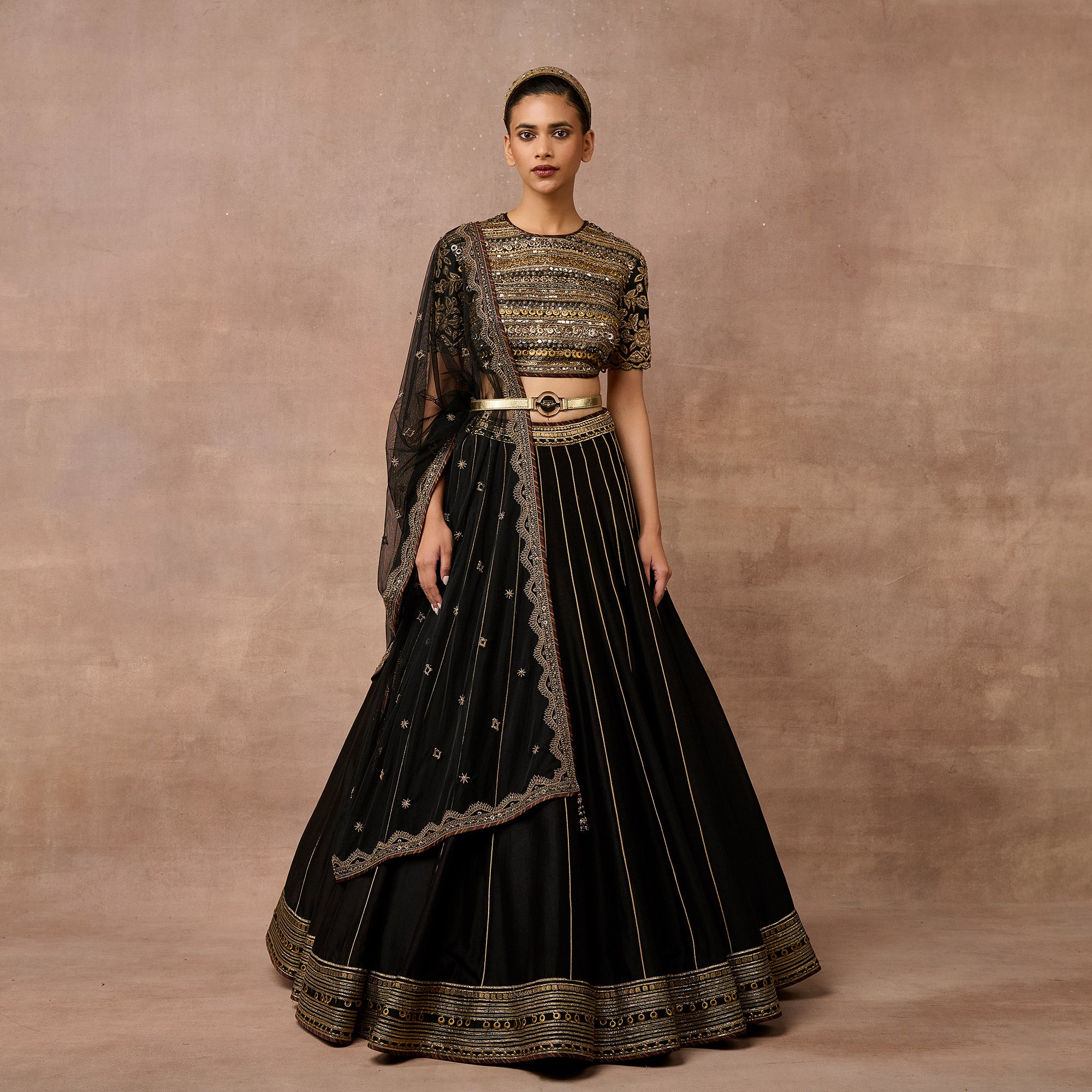 Black - Gold Skirt Set | EAST