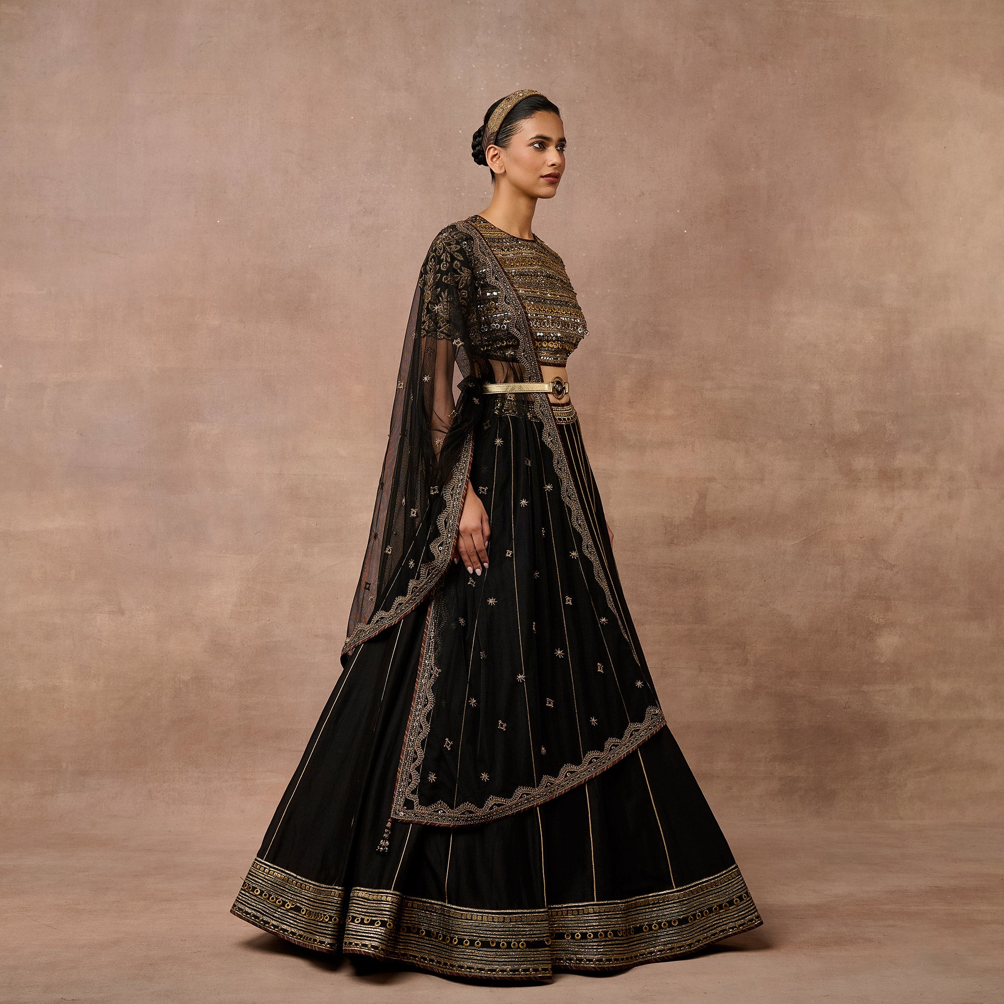 Black - Gold Skirt Set | EAST