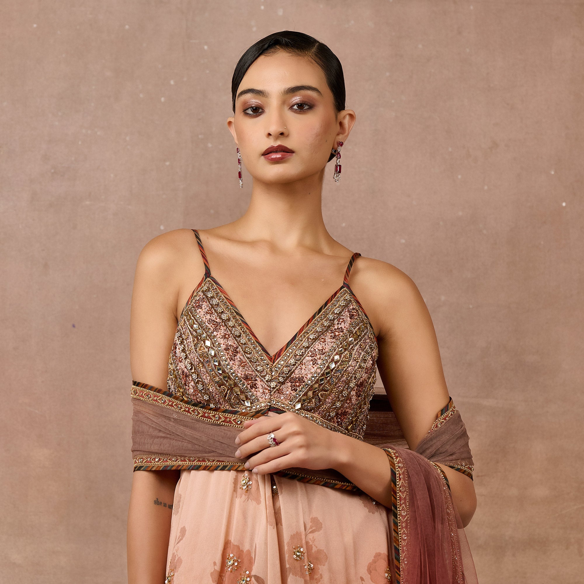 Blush Pink Ombre Sharara Set | EAST