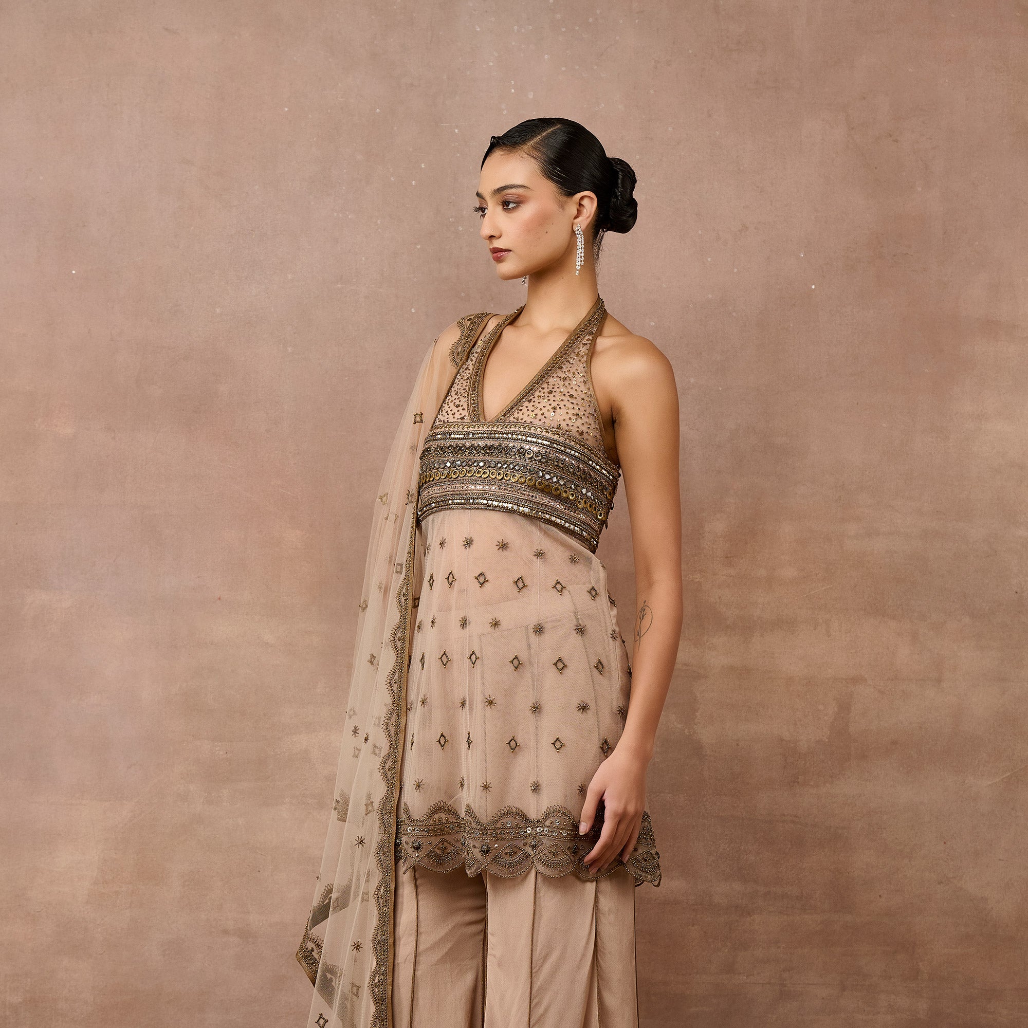 Blush Pink Ombre Sharara Set | EAST