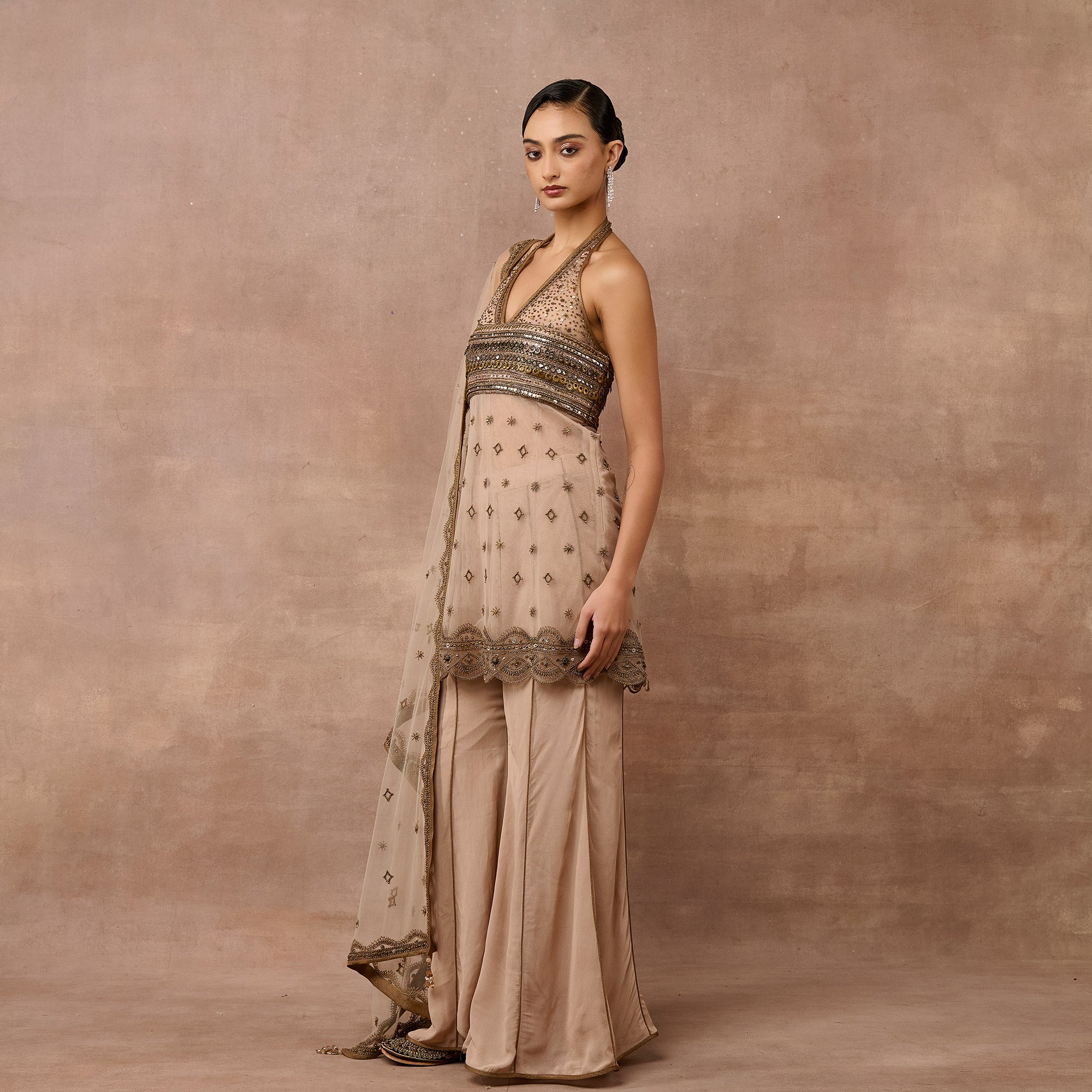 Blush Pink Ombre Sharara Set | EAST