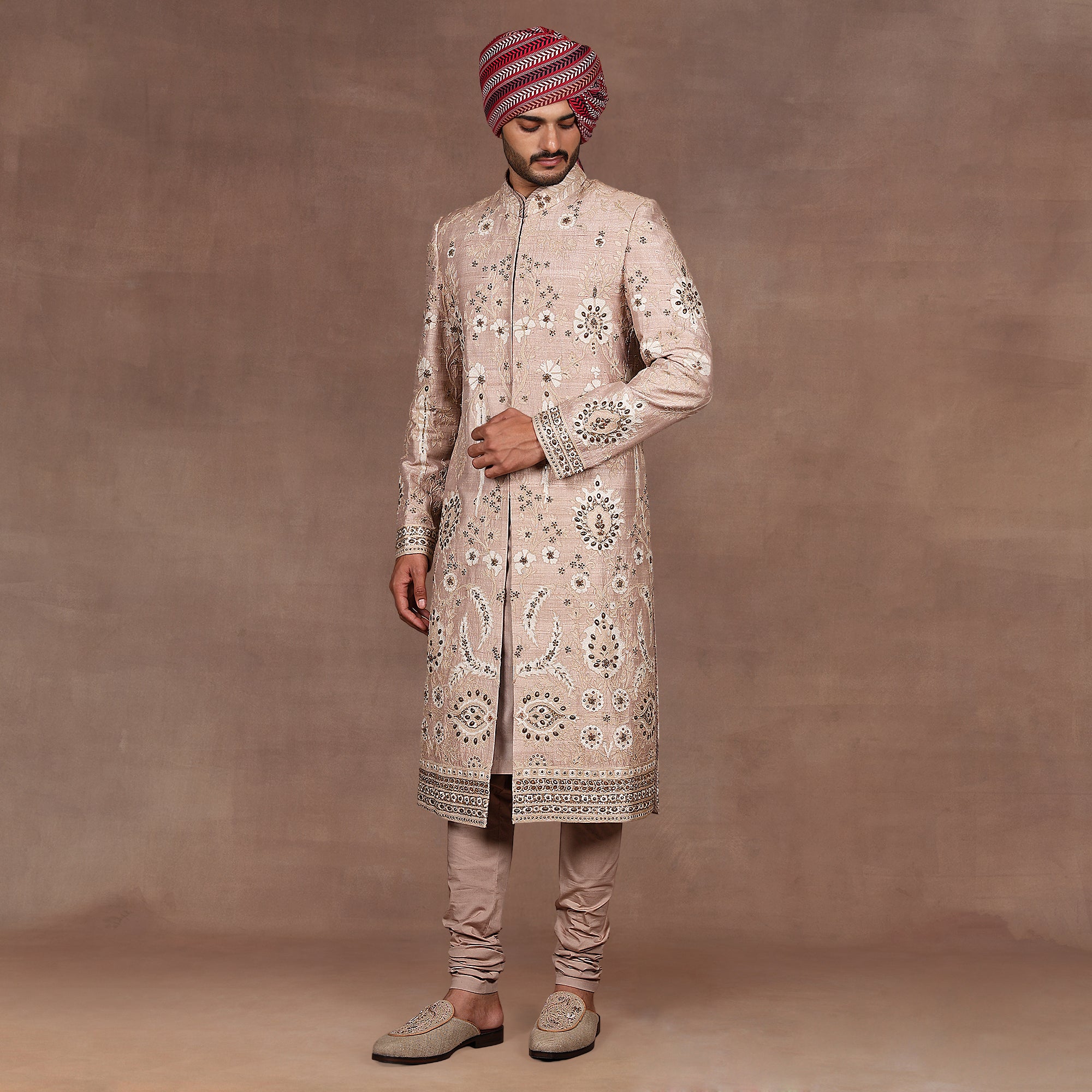 Blush Taupe Sherwani Set | EAST