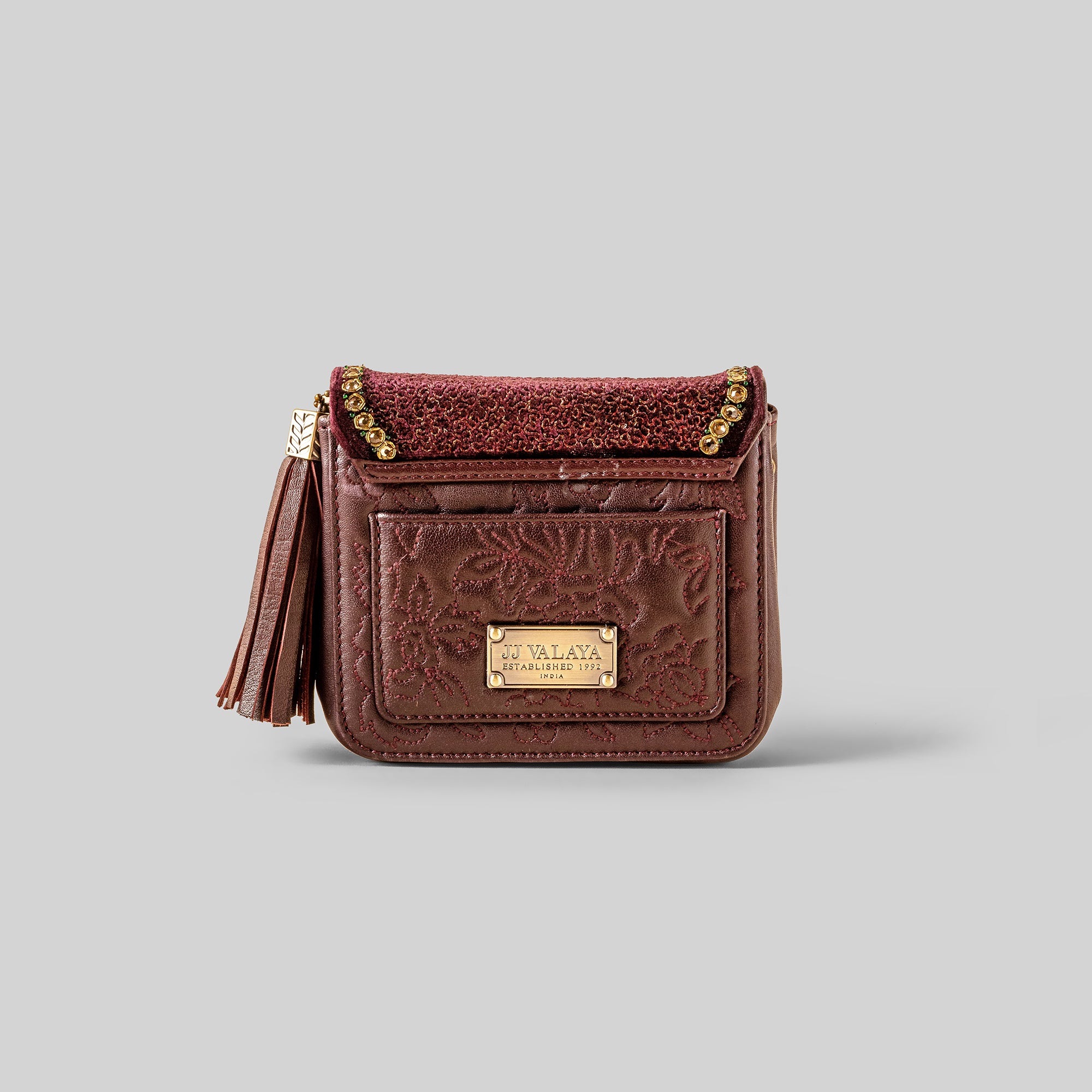 Burgundy Mini Flap Bag