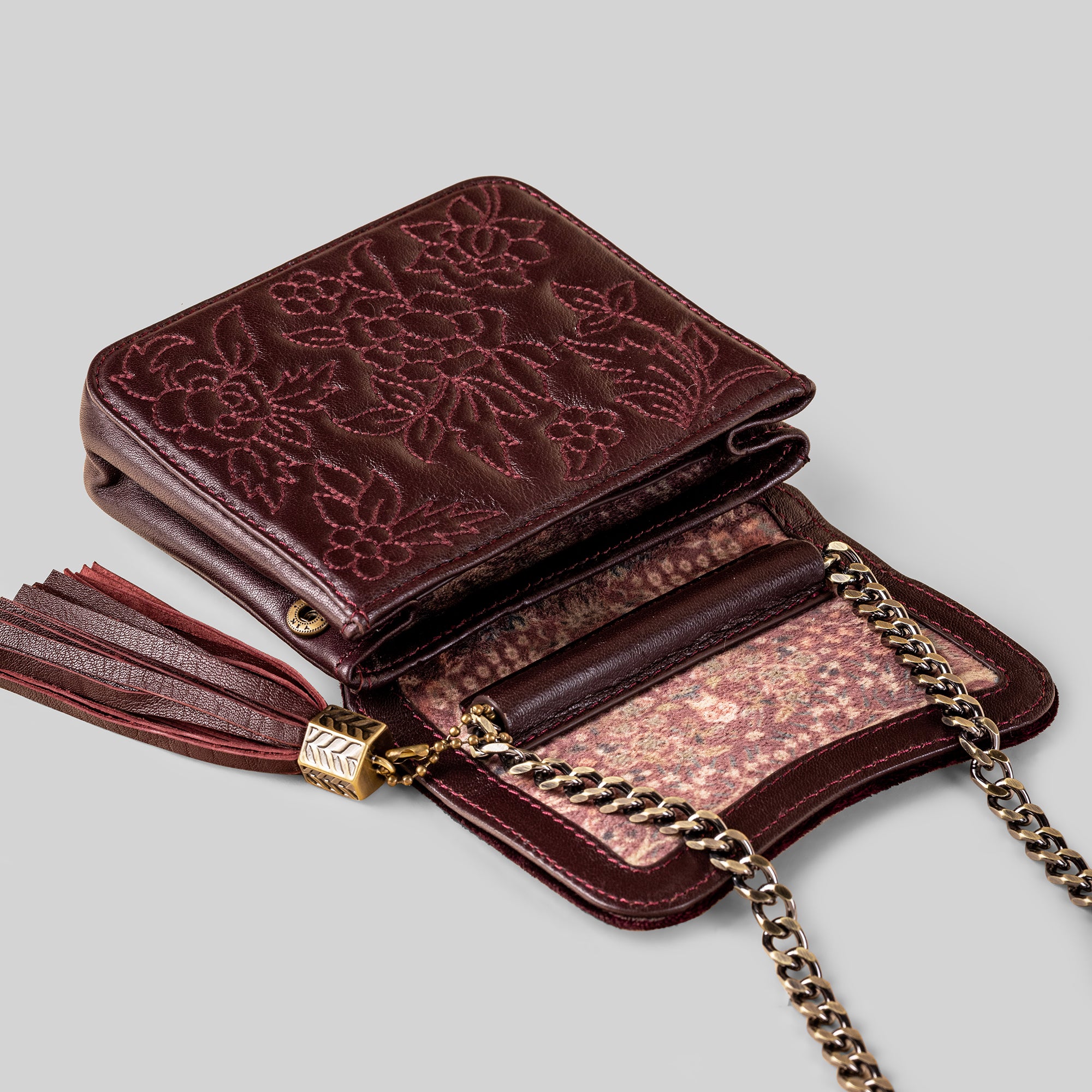 Burgundy Mini Flap Bag