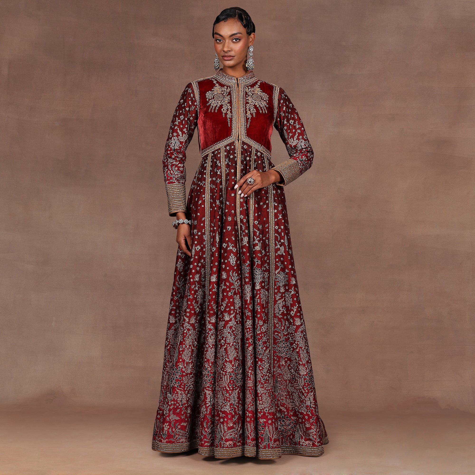 Burgundy Ombre Jacket Set | EAST