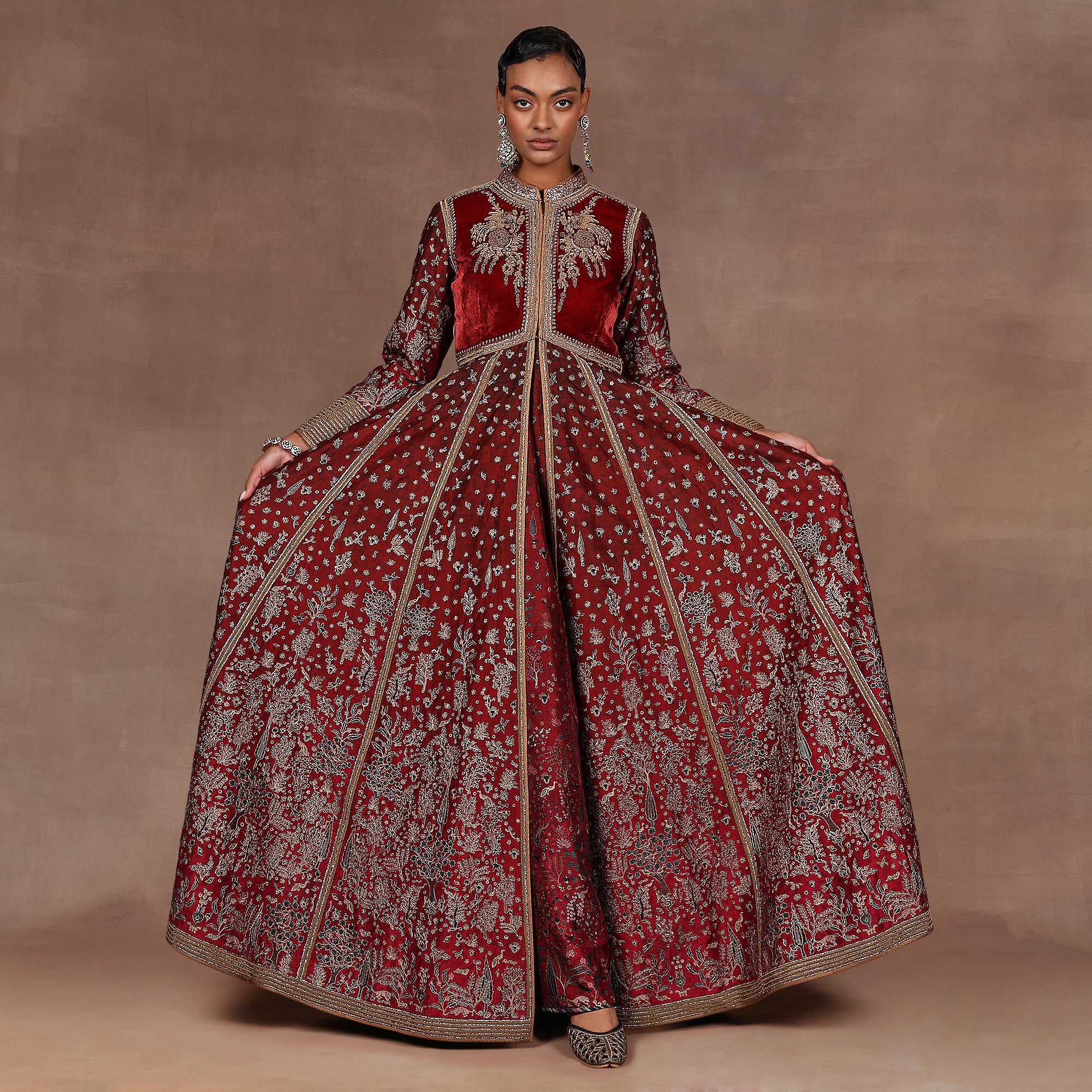 Burgundy Ombre Jacket Set | EAST