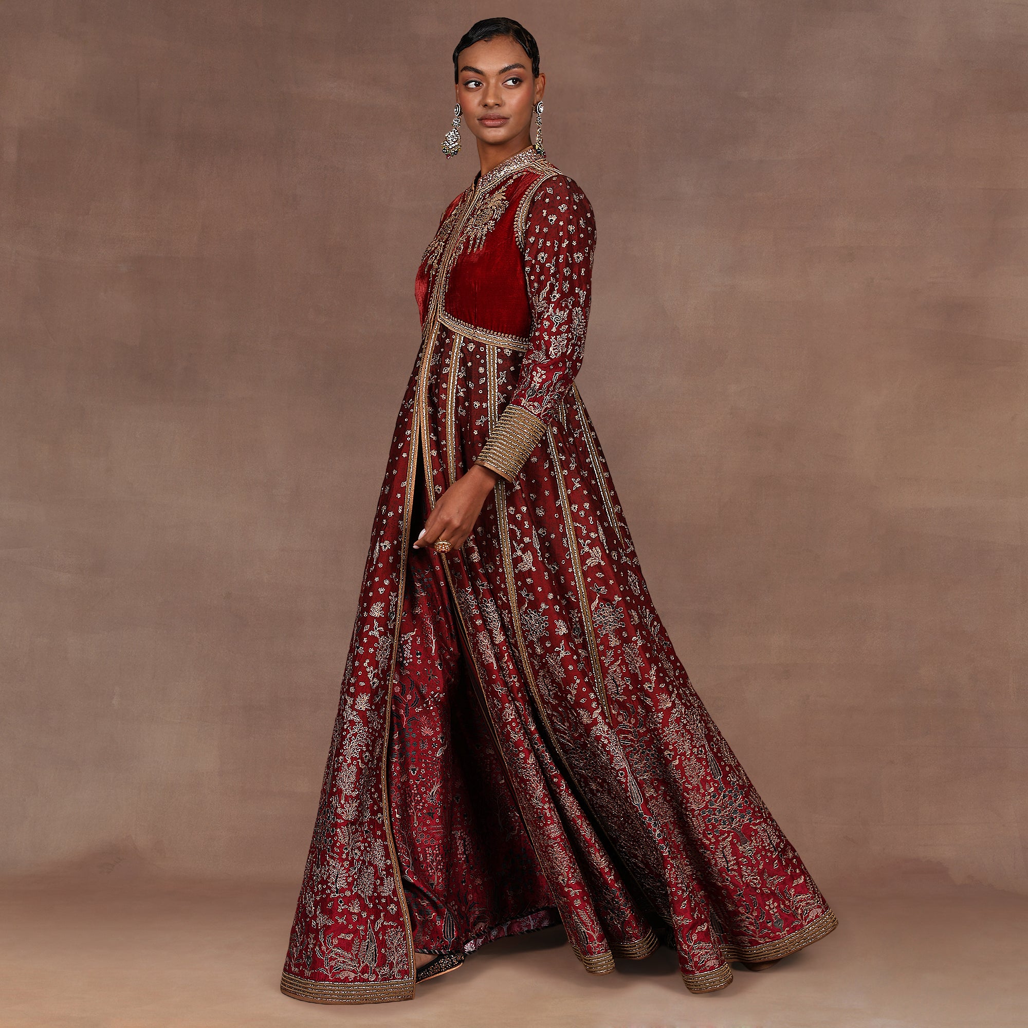 Burgundy Ombre Jacket Set | EAST