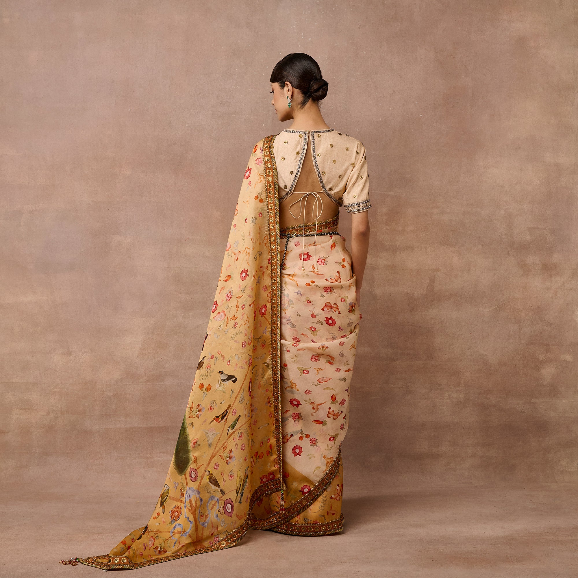 Butter Yellow Ombre Saree Set | EAST