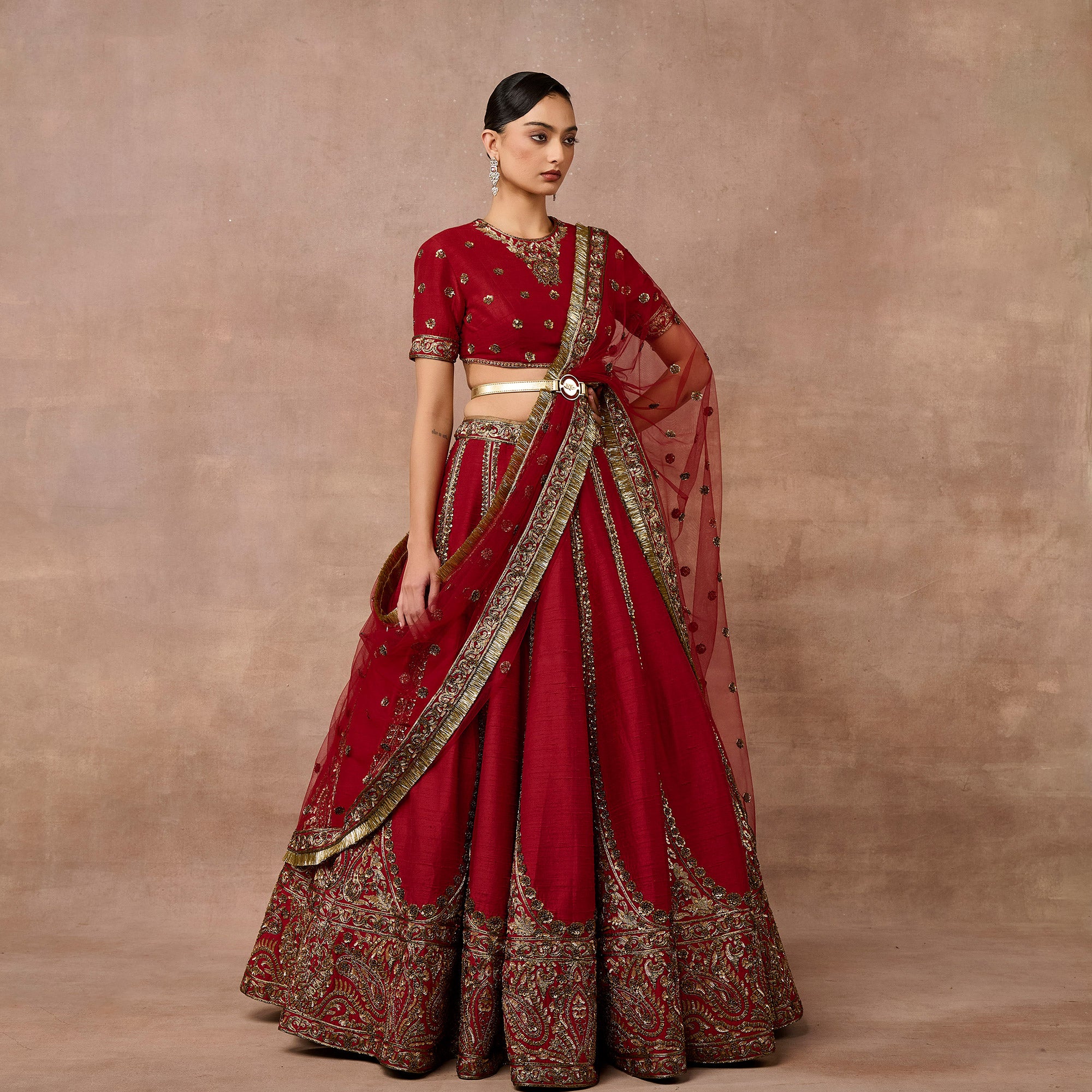 Carmine Red Lehenga Set | EAST